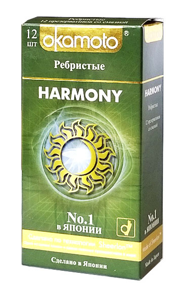 Okamоto Презервативы "Harmony", ребристые, 12 шт Okamоto Презервативы "Harmony", ребристые, 12 шт
