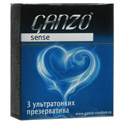 Ganzo Презервативы "Sense", ультратонкие, 3 шт Ganzo Презервативы "Sense", ультратонкие, 3 шт