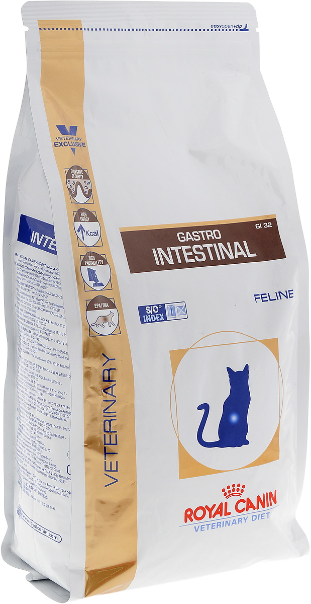 Корм сухой диетический Royal Canin Gastro Intestinal GL32 для кошек, при нарушениях пищеварения, 2 кг27303 Корм сухой диетический Royal Canin Gastro Intestinal GL32 для кошек, при нарушениях пищеварения, 2 кг27303Royal Canin Gastro Intestinal GL32 - это полнорационный диетический корм для кошек, рекомендуемый при острых расстройствах пищеварения, в реабилитационный период и при истощении. Показания к применению: - острая и хроническая диарея; - плохая переваримость и абсорбция питательных веществ; - пролиферация бактерий в тонком кишечнике; - восстановительный период после болезни; - колит; - Заболевания печени (кроме печеночной энцефалопатии); - Анорексия; - гастрит. Противопоказания: - Печеночная энцефалопатия; - лимфангиэктазия - экссудативная энтеропатия; - панкреатит. Длительность курса применения. Для усиления регенераторной способности ворсинчатого эпителия стенки кишечника при остром воспалительном процессе рекомендуется диетотерапия с минимальным сроком три недели. При хронических заболеваниях может потребоваться назначение диетического корма на протяжении всей жизни животного. Для...