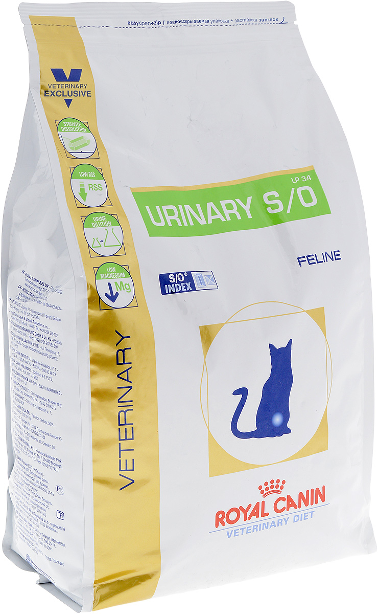 Корм сухой диетичесий Royal Canin Urinary S/O LP34 для кошек, при заболеваниях мочекаменной болезнью, 3,5 кг61063 Корм сухой диетичесий Royal Canin Urinary S/O LP34 для кошек, при заболеваниях мочекаменной болезнью, 3,5 кг61063Royal Canin Urinary S/O LP34 - полноценный диетический рацион для кошек, рекомендуемый при лечении и профилактике мочекаменной болезни. Корм способствует быстрому растворению струвитов и снижает риск их повторного образования. Диета для кошек при лечении и профилактике мочекаменной болезни. Показания: - растворение струвитов; - профилактика рецидивов уролитиаза, вызываемого струвитами и оксалатами кальция. Противопоказания: - беременность, лактация, рост; - хроническая почечная недостаточность; - метаболический ацидоз; - сердечная недостаточность; - гипертония; - применение лекарственных препаратов, которые используются для подкисления мочи. Состав: дегидратированные белки животного происхождения (птица), рис, злаки, изолят растительных белков, растительная клетчатка, гидролизат белков животного происхождения, минеральные вещества, свекольный жом, рыбий жир, дрожжи, соевое масло,...