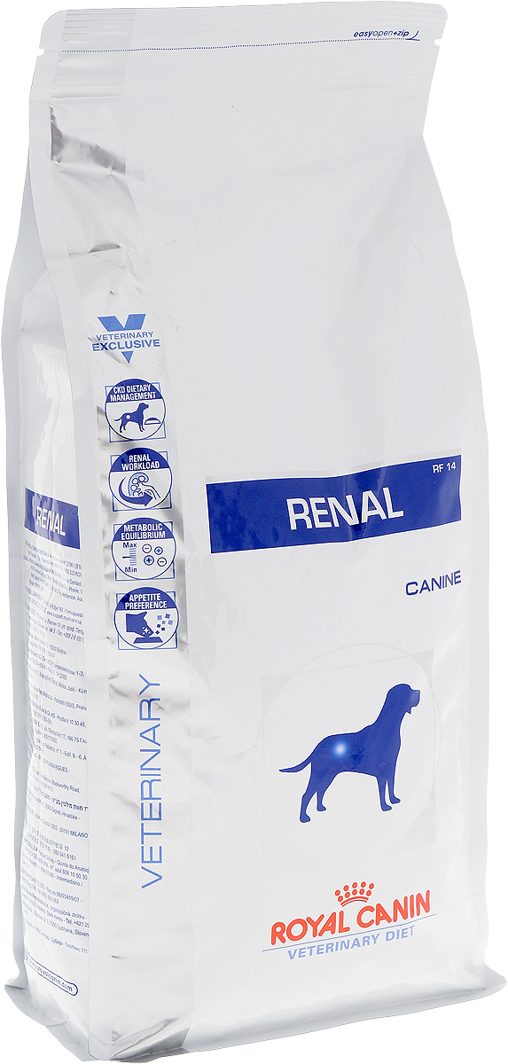Корм сухой диетический Royal Canin Renal RF14 для собак при хронической почечной недостаточности, 2 кг22252 Корм сухой диетический Royal Canin Renal RF14 для собак при хронической почечной недостаточности, 2 кг22252Формула корма Royal Canin Renal RF14 специально разработана для поддержания почечной функции при ХПН. Продукты отличаются низким содержанием фосфора, содержат комплекс антиоксидантов, жирные кислоты ЕРА и DHA. При ХПН почки теряют способность надлежащим образом выводить фосфор. Низкое содержание фосфора в продукте способствует замедлению развития болезни. При кормлении диетическим кормом с адаптированным содержанием рыбьего жира (источника незаменимых жирных кислот ЕРА и DHA) повышается скорость клубочковой фильтрации. Высокое качество и адаптированное содержание белков способствуют снижению нагрузки на почки. Если содержание белка в рационе значительно превышает минимальные потребности, при сниженной экскреторной функции почек продукты распада азота накапливаются в биологических жидкостях. ХПН может привести к метаболическому ацидозу, поэтому в состав продуктов входят подщелачивающие вещества. Почки играют важнейшую роль в поддержании кислотно-щелочного...