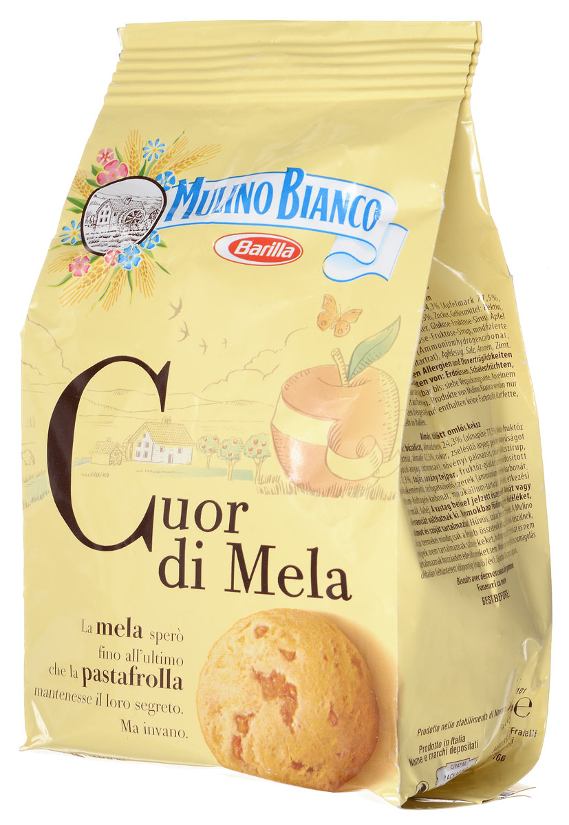 Mulino Bianco Cuor di Mela печенье песочное, 250 г8076809530286 Mulino Bianco Cuor di Mela печенье песочное, 250 г8076809530286Mulino Bianco Cuor di Mela - удивительно вкусное, натуральное печенье, приготовленное на основе итальянского домашнего рецепта с яблочной начинкой. Отлично подойдет в качестве десерта на каждый день.