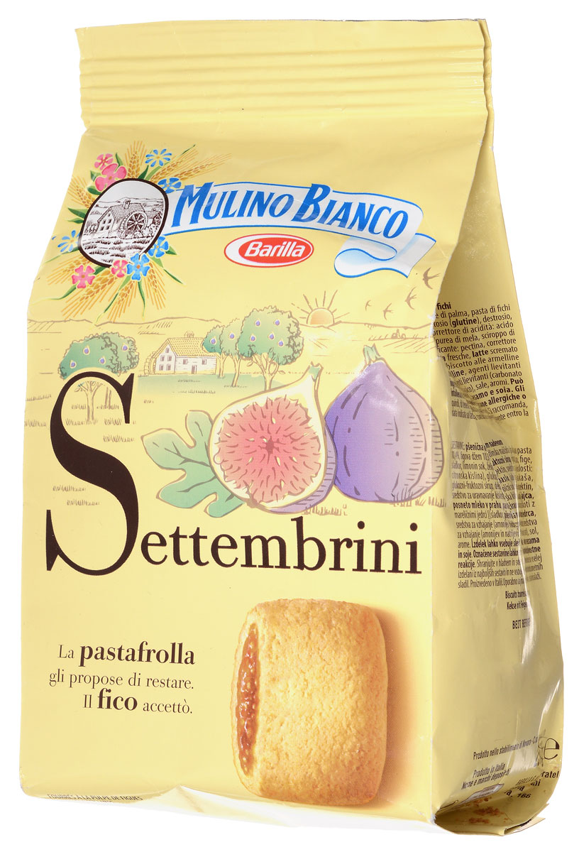 Mulino Bianco Settembrini Estero печенье песочное, 250 г8076809529945 Mulino Bianco Settembrini Estero печенье песочное, 250 г8076809529945Mulino Bianco Settembrini Estero - удивительно вкусное, натуральное печенье, приготовленное на основе итальянского домашнего рецепта с инжирной начинкой. Отлично подойдет в качестве десерта на каждый день.