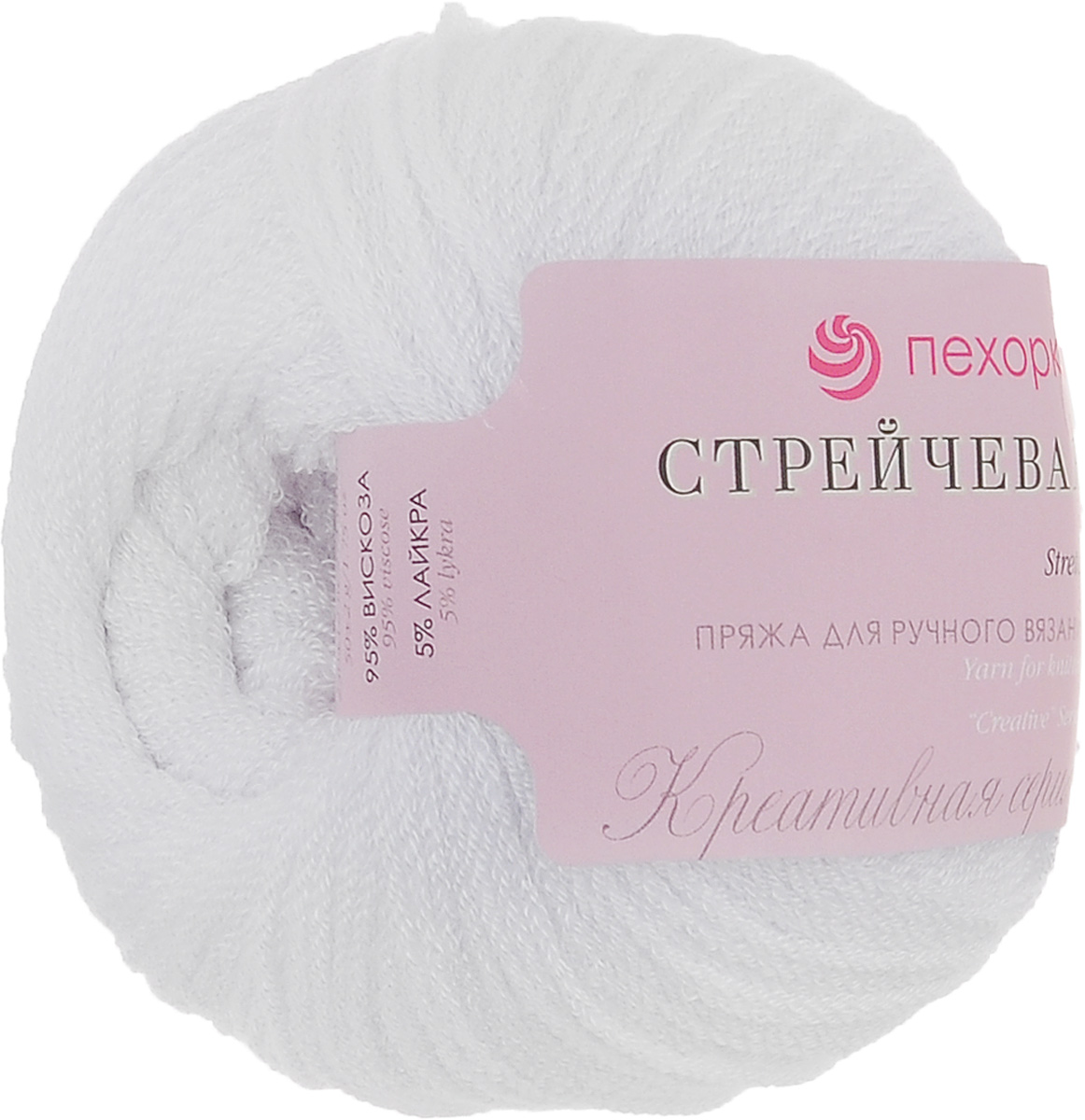 Пряжа для вязания Пехорка Стрейчевая, цвет: белый (01), 250 м, 50 г, 10 шт688338_01 белый Пряжа для вязания Пехорка Стрейчевая, цвет: белый (01), 250 м, 50 г, 10 шт688338_01 белыйВ производстве пряжи Пехорка Стрейчевая используется новая технология с применением нитей лайкра. Изделия из пряжи мягкие, объемные, подчеркивают фигуру за счет стрейчевого эффекта. В полотне хорошо смотрятся любые узоры. Несомненно, эта пряжа займет одно из ведущих мест в современной моде. Рекомендуемый размер спиц: № 3 мм. Состав: 95% вискоза, 5% лайкра. Комплектация: 10 мотков. Толщина нити: 1 мм.