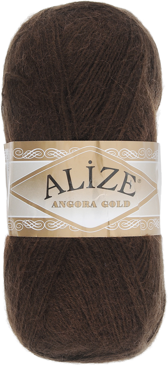 Пряжа для вязания Alize Angora Gold, цвет: темно-коричневый (26), 550 м, 100 г, 5 шт364111_26 Пряжа для вязания Alize Angora Gold, цвет: темно-коричневый (26), 550 м, 100 г, 5 шт364111_26Пряжа для вязания Alize Angora Gold изготовлена из акрила, мохера и шерсти, что способствует прекрасному тепловому обмену, легкости и комфорту. Ниточка тонкая, пушистая. Из данной пряжи получаются вещи, которые не требуют ни украшений, ни дополнений. Пряжа допускает самую простую и примитивную вязку, но при этом смотрится необычно благодаря своей цветовой палитре. В ее состав входит акрил, что позволяет стирать ваши изделия в стиральной машине (на деликатной стирке) и они не потеряют свою первоначальную форму. Классическая зимняя пряжа для вязания теплых пушистых вещей. Пряжа отлично подходит для вязания свитеров, жилетов, шарфов, шапок, шалей и многого другого. С такой пряжей вы сможете связать своими руками необычные и красивые вещи. Состав: 80% акрил, 10% шерсть, 10% мохер. Рекомендуется ручная стирка. Рекомендованные спицы № 3-6, крючок № 2-4.