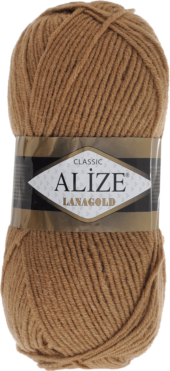 Пряжа для вязания Alize Lanagold, цвет: светло-коричневый (179), 240 м, 100 г, 5 шт364095_179 Пряжа для вязания Alize Lanagold, цвет: светло-коричневый (179), 240 м, 100 г, 5 шт364095_179Alize Lanagold - это полушерстяная пряжа для ручного вязания. Нить плотно скручена, гибкая, послушная, не пушится, не электризуется, аккуратно ложится в петли и не деформируется после распускания. Стойкое равномерное окрашивание обеспечивает широкую палитру оттенков. Соотношение шерсти и акрила - формула практичности. Высокие тепловые характеристики сочетаются с эстетикой, носкостью и простотой ухода за вещью. Классическая пряжа для зимнего сезона, может использоваться для детской и взрослой одежды. Alize Lanagold - универсальная пряжа, которая будет хорошо смотреться в узорах любой сложности. Рекомендуемый размер спиц 4-6 мм. Состав: 49% шерсть, 51% акрил.