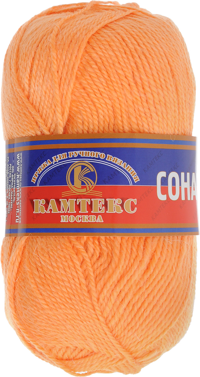 Пряжа для вязания Камтекс Соната, цвет: светло-оранжевый (035), 250 м, 100 г, 10 шт35_035 Пряжа для вязания Камтекс Соната, цвет: светло-оранжевый (035), 250 м, 100 г, 10 шт35_035Пряжа для вязания Камтекс Соната изготовлена из 50% шерсти, 50% акрила. Она вяжется легко и свободно, имеет богатую цветовую гамму от теплых пастельных тонов до ярких и смелых оттенков. Ворсистая ниточка ровно складывается в полотно, которое имеет минимальный процент усадки. Из пряжи Соната прекрасно вяжутся теплые туники, жилеты, свитера, платья и многие другие изделия. Рекомендуемые для вязания спицы и крючки 3-5 мм. Состав: 50% шерсть, 50% акрил. Комплектация: 10 шт. Толщина нити: 2 мм.