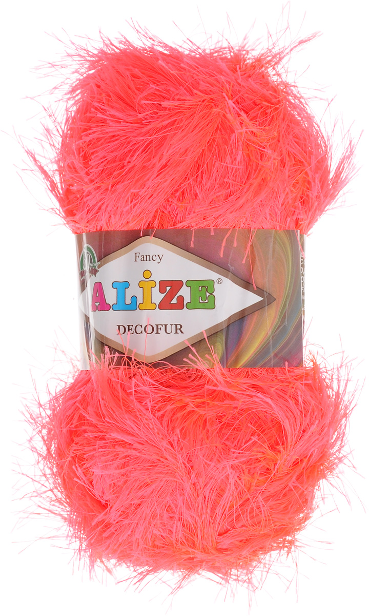 Пряжа для вязания Alize Decofur, цвет: коралловый неон (653), 110 м, 100 г, 5 шт364128_653 Пряжа для вязания Alize Decofur, цвет: коралловый неон (653), 110 м, 100 г, 5 шт364128_653Пряжа Alize Decofur изготовлена из высококачественного полиэстера. Пряжа - травка используется как для вязания самостоятельных пушистых изделий, так и для отделки. Это могут быть нарядные кофточки, куртки, накидки, шарфы, шапки, шали, предметы домашнего интерьера, игрушки и многое другое. Рекомендованные спицы для вязания: 6-8 мм. Рекомендованный крючок для вязания: 3-4 мм. Комплектация: 5 шт. Состав: 100% полиэстер.