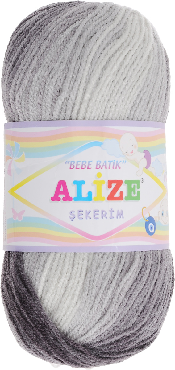 Пряжа для вязания Alize Sekerim. Bebe Batik, цвет: белый, серый, фиолетовый (2881), 320 м, 100 г, 5 шт364106_2881 Пряжа для вязания Alize Sekerim. Bebe Batik, цвет: белый, серый, фиолетовый (2881), 320 м, 100 г, 5 шт364106_2881Пряжа для вязания Alize Sekerim Bebe Batik изготовлена из акрила. Фантазийная пряжа для ручного вязания отлично подойдет для детских вещей. Ниточка мягкая и приятная на ощупь. Подходит для вязания спицами и крючком. Рекомендованные спицы 3-4 мм и крючок для вязания 2-4 мм. Состав: 100% акрил.