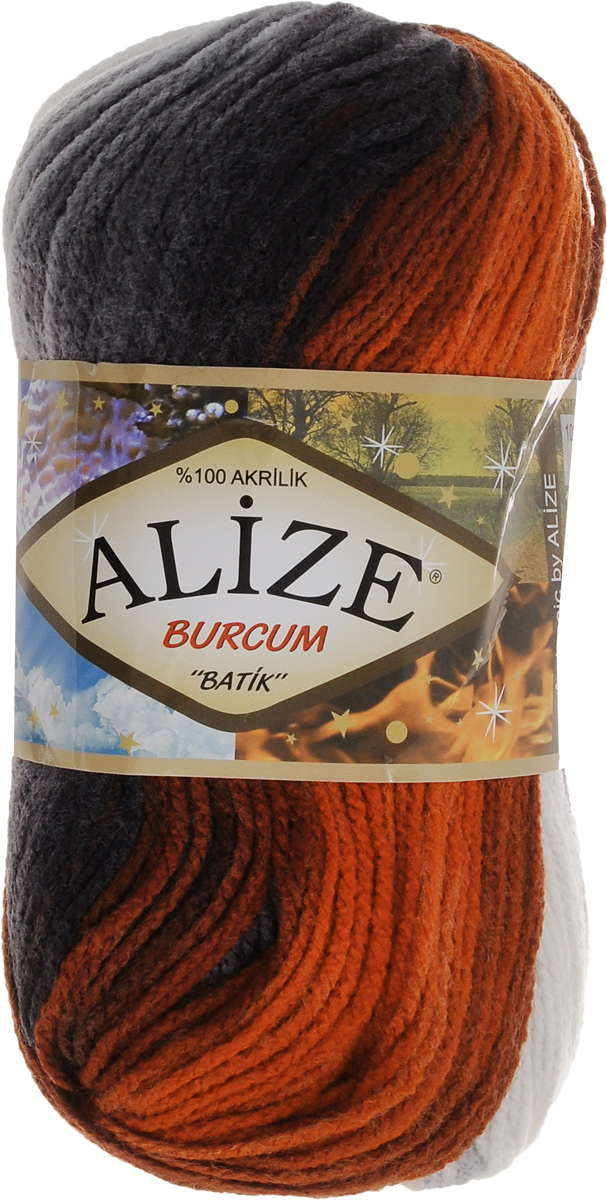 Пряжа для вязания Alize Burcum Batik, цвет: оранжевый, серый, белый (4204), 210 м, 100 г, 5 шт364118_4204 Пряжа для вязания Alize Burcum Batik, цвет: оранжевый, серый, белый (4204), 210 м, 100 г, 5 шт364118_4204Пряжа для вязания Alize Burcum Batik изготовлена из 100% акрила, что способствует прекрасному тепловому обмену, легкости и комфорту. Ниточка тонкая, пушистая. Из данной пряжи получаются вещи, которые не требуют ни украшений, ни дополнений. Пряжа допускает самую простую и примитивную вязку, но при этом смотрится необычно благодаря своей цветовой палитре. Пряжа отлично подходит для вязания свитеров, жилетов, шарфов, шапок, шалей и многого другого. Рекомендуемый размер спиц 4-6 мм.