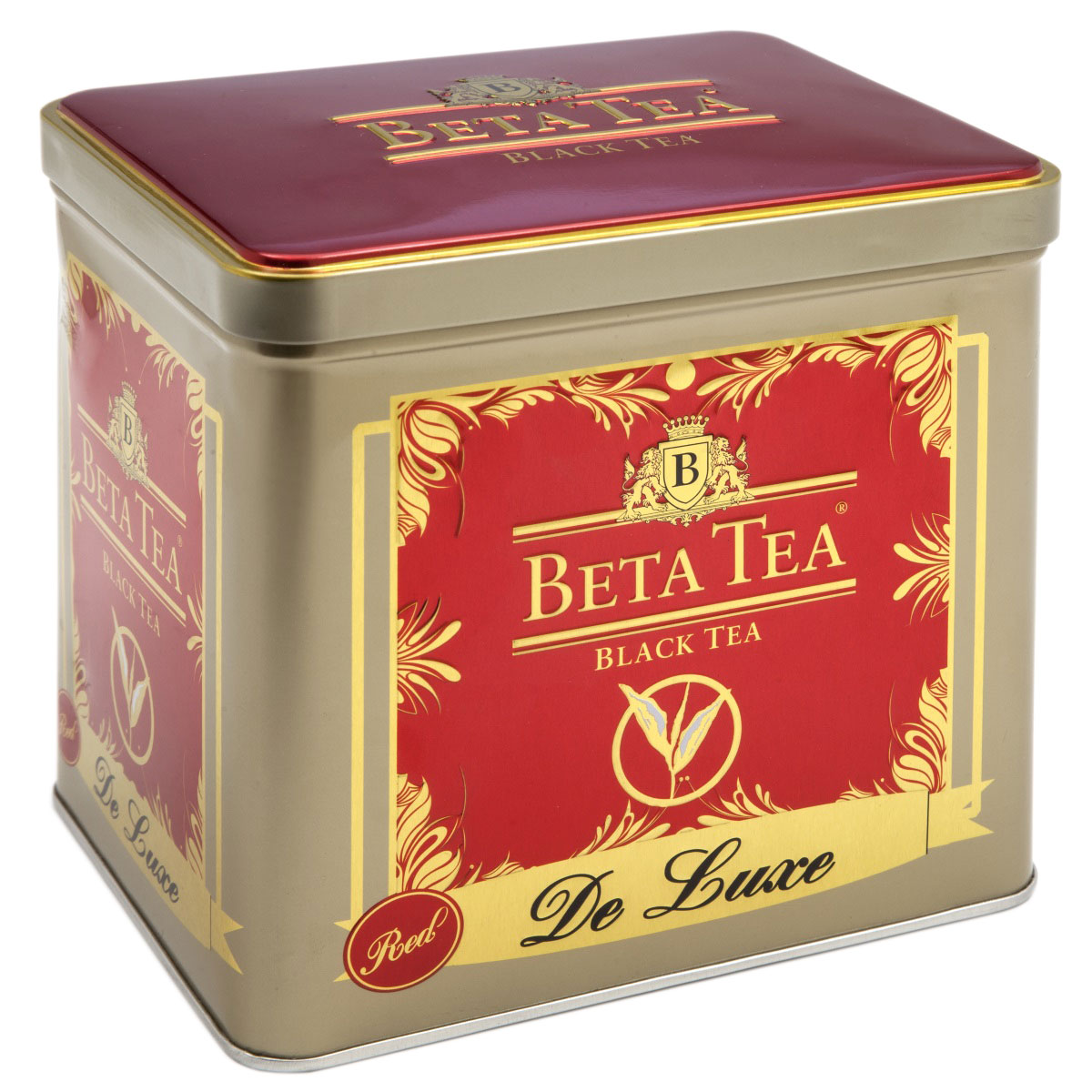 Beta Tea Де Люкс крупнолистовой чай, 225 г (подарочная упаковка)8690717970004 Beta Tea Де Люкс крупнолистовой чай, 225 г (подарочная упаковка)8690717970004Чай Beta Де Люкс растет в южных районах Шри-Ланки на высоте 500 метров над уровнем моря. Цельные скрученные зеленые листья отборного качества доводят до темного цвета. Такая обработка чайного листа придает чаю насыщенный цвет и тонкий аромат. Чай Beta Де Люкс одинаково хорош в охлажденном и горячем виде, прекрасно утоляет жажду в любое время суток.