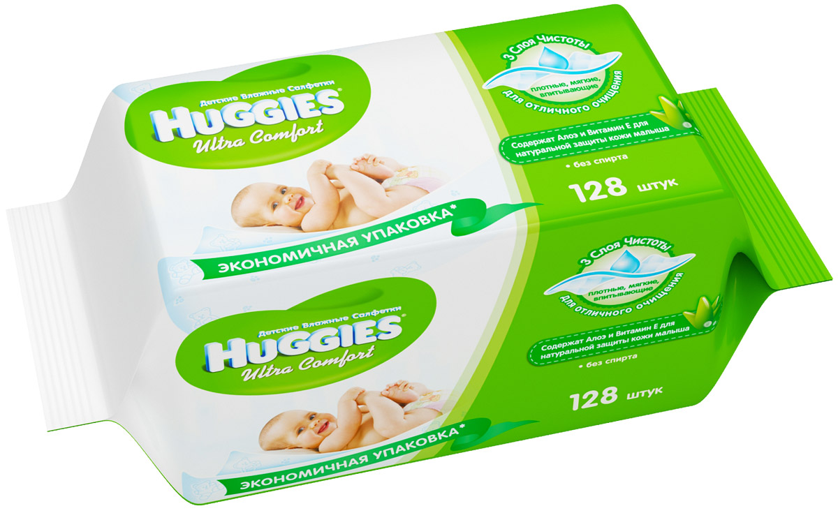 Huggies Влажные салфетки для детей Ultra Comfort 128 шт