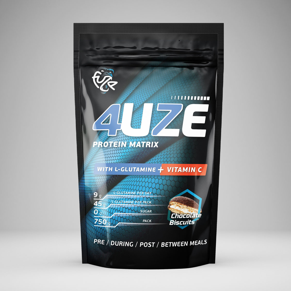Протеин PureProtein Fuze + Glutamine, шоколадное печенье, 750 г3610316 Протеин PureProtein Fuze + Glutamine, шоколадное печенье, 750 г3610316Для тех, кто особенно следит за своей иммунной системой разработан 4uze Glutamine + Vitamin C. Кроме полезного при профилактике заболеваний витамина С, в составе этого продукта есть также аминокислота глутамин, которая отлично поддерживает иммунную систему. А прием глутамина совместно с протеином поможет в лучшей адаптации к тренировочным нагрузкам. Ингредиенты: концентрат сывороточного белка - 37,6%, концентрат молочного белка - 18,9%, сухой яичный белок - 18,9%, изолят соевого белка - 19,1 %, пшеничный белок - 5,5%, фруктоза, декстроза, соевый лецитин, мальтодекстрин, витамин С, глутамин, ароматизатор, аспасвит (не содержит финилалалин), ксантановая камедь, пищевой краситель Кармин (только для вкуса Вишневый пирог). Состав может меняться в зависимости от вкусов, но новые компоненты (из основных) не добавляются. Товар сертифицирован.