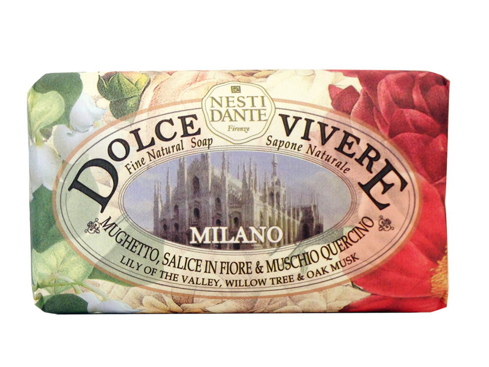 Nesti Dante Мыло Milano - Милан 250г1339106 Nesti Dante Мыло Milano - Милан 250г1339106Линия DOLCE VIVERE — это ода итальянской красоте и стилю жизни. Она переносит Вас в самые очаровательные места Италии, вызывая ностальгические и романтичные моменты и события в памяти. Закройте глаза и думайте о самых лучших мгновениях, которые дарит Вам Италия. Прекрасные и вдохновляющие виды заливов, городов и деревень, полных очарования, культуры и истории. Средиземноморские впечатления. Воспоминания о Средиземноморье будоражат в памяти ароматы и эмоции страны, являющейся квинтэссенцией очарования. Мыло Милан-В состав аромата входят ноты ландыша, ивы и мускуса