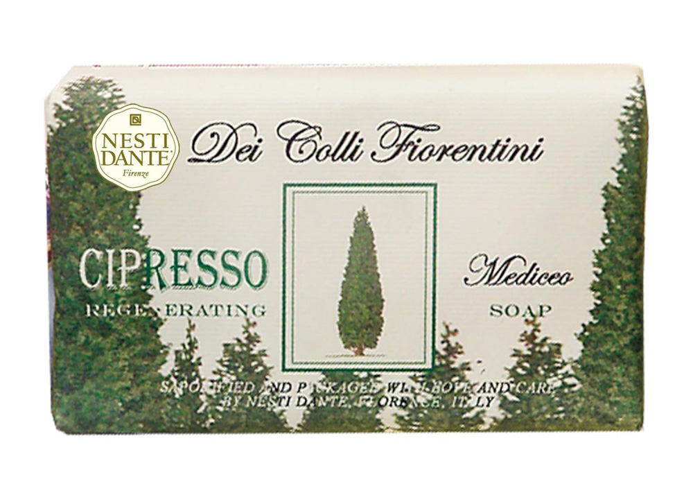 Nesti Dante Мыло Dei Colli Fiorentini. Кипарис, 250 г1755106 Nesti Dante Мыло Dei Colli Fiorentini. Кипарис, 250 г1755106Великолепное растительное мыло премиум-класса Nesti Dante Dei Colli Fiorentini. Кипарис изготовлено по старинным рецептам и по традиционной котловой технологии, в составе мыла только натуральные оливковое и пальмовое масло высочайшего качества, для ароматизации использованы органические эфирные масла. Ежедневный ритуал красоты, любви и заботы не только для тела, но и для души. Мыло Dei Colli Fiorentini. Кипарис - вдохновение от путешествий по цветущим холмам Флоренции. Изысканная флорентийская бумага, в которую завернуто мыло, расписана акварелью, на каждом кусочке мыла выгравирована надпись With Love And Care (С любовью и заботой). Товар сертифицирован.