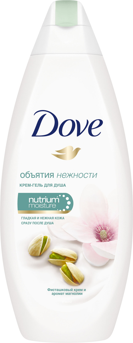 Dove Гель для душа Фисташковый крем и магнолия 250 мл0523025796 Dove Гель для душа Фисташковый крем и магнолия 250 мл0523025796Сочетает в себе необыкновенно мягкое очищение и ухаживающие компоненты Nutrium Moisture ТМ*. Образуя нежное облако кремообразной пены, комплекс питает, увлажняет и укрепляет кожу. Утонченные ароматы фисташки и магнолии подарят ощущение комфорта и удовольствия.