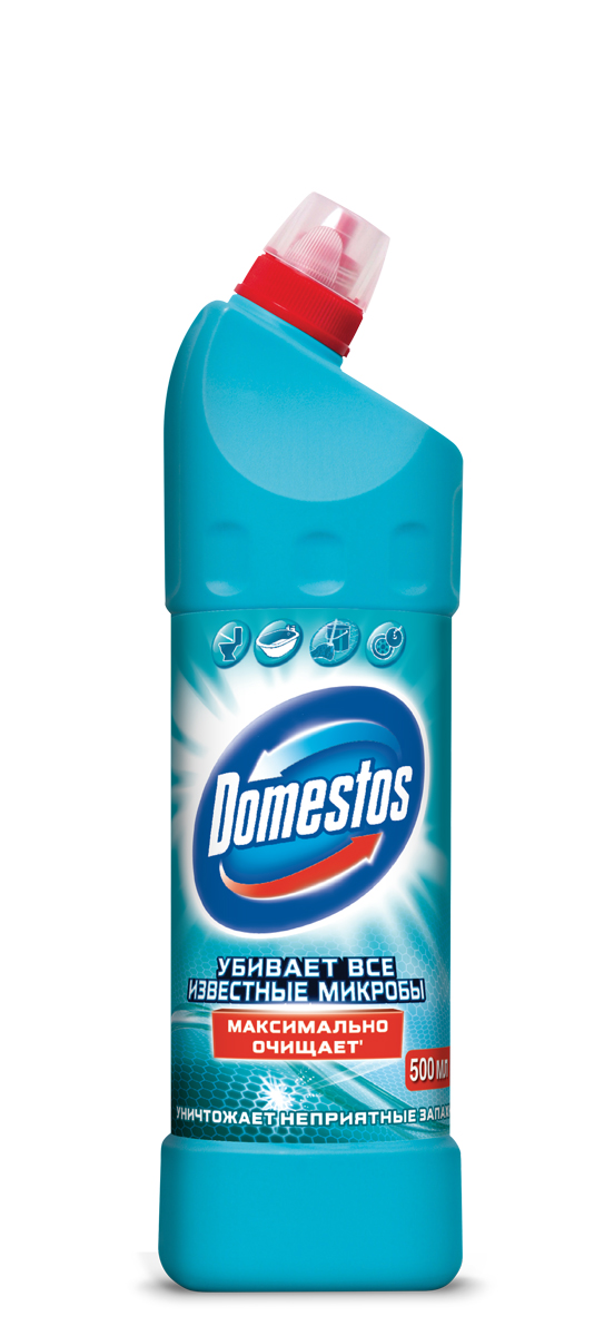 Domestos Двойная сила Чистящее и дезинфицирующее средство Универсальное Свежесть атлантики 500 мл21009847/8828100 Domestos Двойная сила Чистящее и дезинфицирующее средство Универсальное Свежесть атлантики 500 мл21009847/8828100Универсальное чистящее средство Domestos Двойная сила. Свежесть Атлантики подходит для уборки раковин и ванн, кафеля, пола, унитаза, сливов и водостоков на кухне и в ванной. Чистит до блеска, дезинфицирует и отбеливает. Domestos не только очищает поверхности, но и помогает бороться со всеми известными микробами - в том числе, вызывающими опасные заболевания, обеспечивая свежий аромат. Густой, многофункциональный, экономичный и невероятно эффективный. Среди средств для туалетов Domestos - бесспорный лидер, благодаря густой формуле и удобной форме бутылки. Нельзя забывать, что гигиена важна не только в туалете, но и в ванной. Влага и тепло - идеальные условия для размножения бактерий, грибка, плесени. Регулярное использование небольшого количества Domestos на мокрой тряпке или губке в ванной убирает мыльной осадок, темные пятна, дезинфицирует поверхности. Domestos безопасен. При надлежащем использовании Domestos абсолютно безвреден как для людей, так и для окружающей...