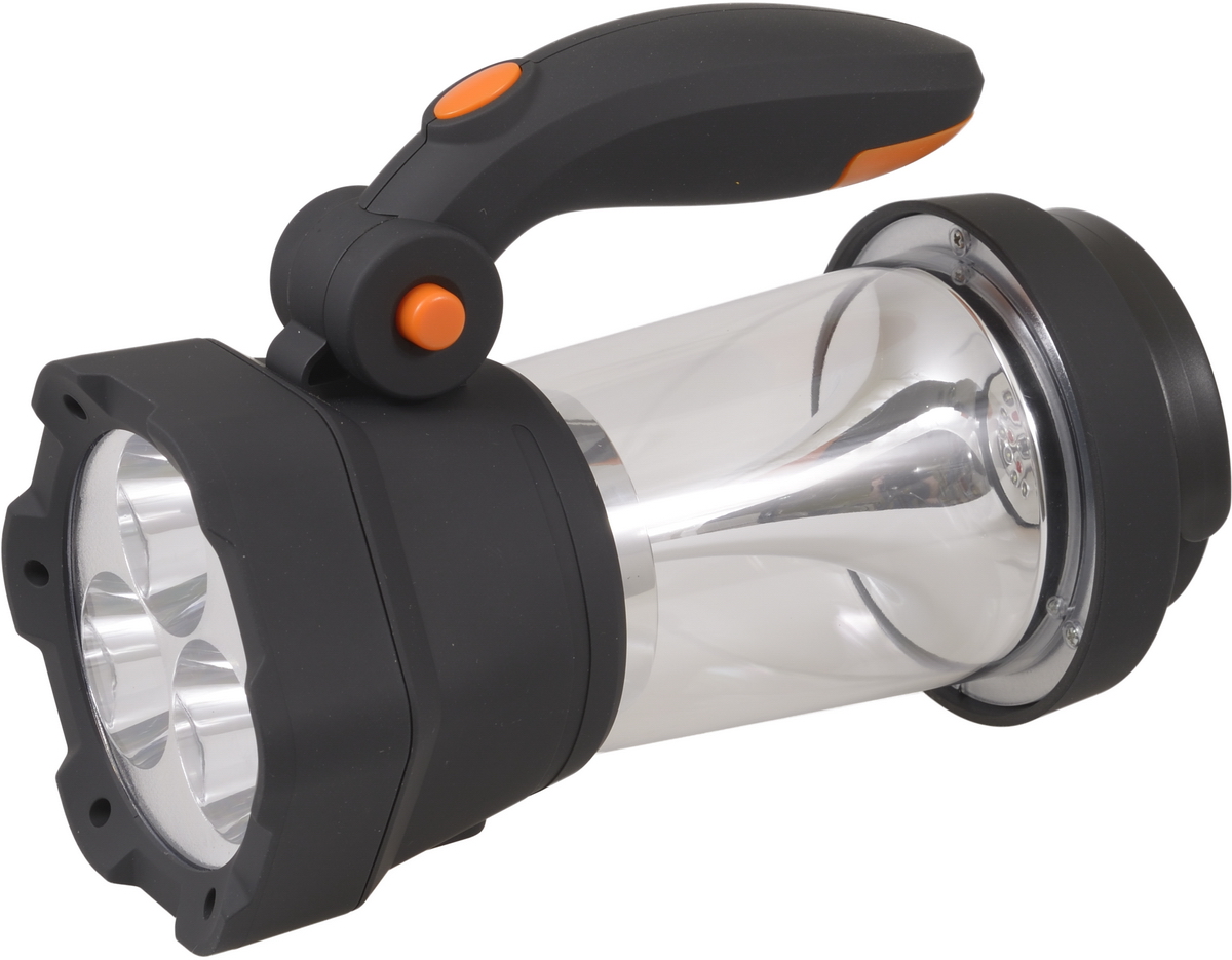 Фонарь кемпинговый FOCUSray. FR-486Фонарь Focusray FR-486 Фонарь кемпинговый FOCUSray. FR-486Фонарь Focusray FR-486Электродинамический кемпинговый фонарь FOCUSray с электрогенератором ручного привода предназначен для освещения предметов и местности при отсутствии стационарных источников света. В фонарь встроен никель-металлогидридный аккумулятор (3,6 V/300 mAh). Имеет 3 режима работы: прожектор, кемпинговый фонарь и аварийный свет. Его можно заряжать при помощи вращения рукоятки, через USB-порт и через сетевой адаптер (в комплект не входит). Фонарь служит так же для зарядки мобильных телефонов, используя USB кабель. Время работы при полностью заряженном аккумуляторе: - в режиме прожектора светит – 5 часов 30 мин; - в режиме кемпингового фонаря – 2 часа; - в режиме аварийного света – 30 часов. Емкость аккумулятора: 300 мАч. Количество диодов: 18. Дальность свечения: 30 м.