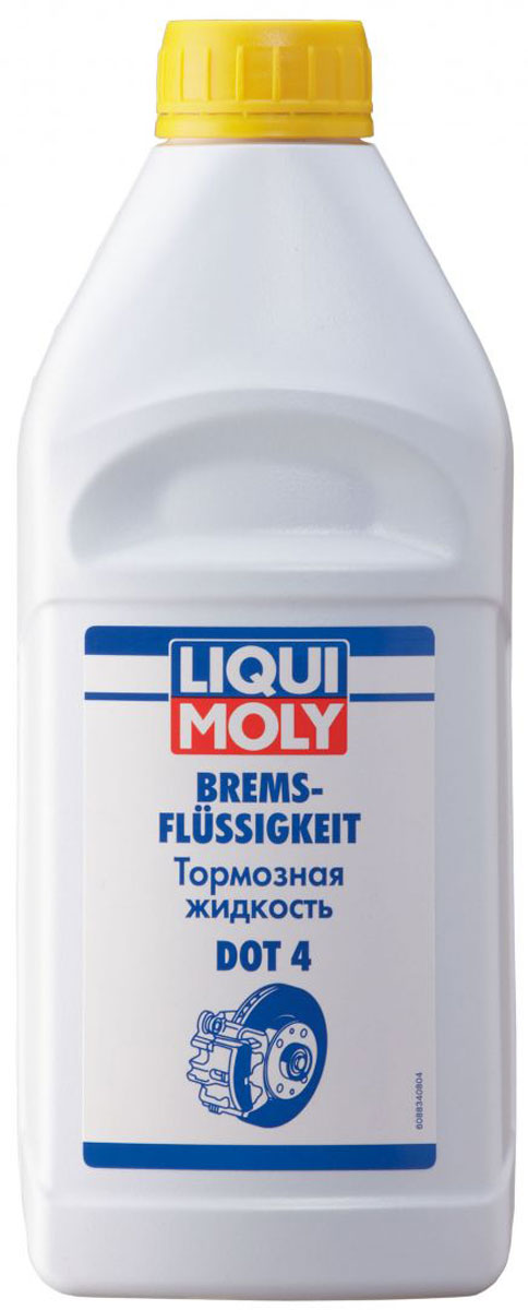 Жидкость тормозная Liqui Moly Bremsenflussigkeit DOT-4, 1 л8834 Жидкость тормозная Liqui Moly Bremsenflussigkeit DOT-4, 1 л8834Жидкость Liqui Moly Bremsenflussigkeit DOT-4 применяется для использования в гидравлических системах тормозов и сцепления автомобилей, требующих синтетическую тормозную жидкость данного класса. Является полноценной заменой тормозной жидкости класса DOT-3. Содержит ингибиторы коррозии и антиоксиданты. Обеспечивает прокачку по тормозной системе, быстродействие антиблокировочных тормозных систем и систем стабилизации движения. Имеет стандартный срок службы. Особенности: Высокая температура кипения. Превосходная защита от образования паровых пробок. Отличная стабильность при низких температурах. Превосходные вязкостно-температурные свойства. Превосходная совместимость с эластомерами. Способствует очень хорошей смазке всех подвижных частей контура тормозного привода. Очень высокая термическая стабильность. Смешивается и сочетается с высококачественными синтетическими тормозными жидкостями. Товар сертифицирован.