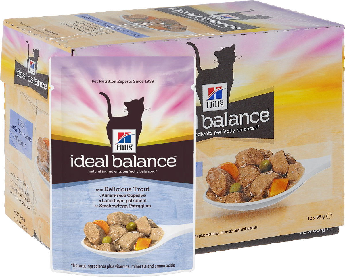 Консервы для кошек Hills Ideal Balance, с аппетитной форелью, 85 г, 12 шт10026_12 Консервы для кошек Hills Ideal Balance, с аппетитной форелью, 85 г, 12 шт10026_12Аппетитный рацион Hills Ideal Balance кусочки форели с овощами в соусе изготовлен из превосходных натуральных ингредиентов и обеспечивает точно сбалансированное питание вашей кошке для поддержания ее здоровья. Ключевые преимущества: Безупречно сбалансирован Создан на основе натуральных ингредиентов Не содержит кукурузы, пшеницы, сои Без искусственных красителей, ароматизаторов, консервантов Гарантия 100% сбалансированного питания Контролируемое содержание протеина и натрия обеспечивает идеальный баланс нутриентов для поддержания крепкого здоровья Контролируемое содержание магния и фосфора поддерживает здоровье мочевыводящих путей Высокая энергетическая ценность удовлетворяет потребность животного в энергии без необходимости скармливать большие порции Точный баланс натуральных ингредиентов: Свежее мясо курицы. Превосходный источник постного белка. Поддерживает питомца в хорошей стройной форме. Овощи....