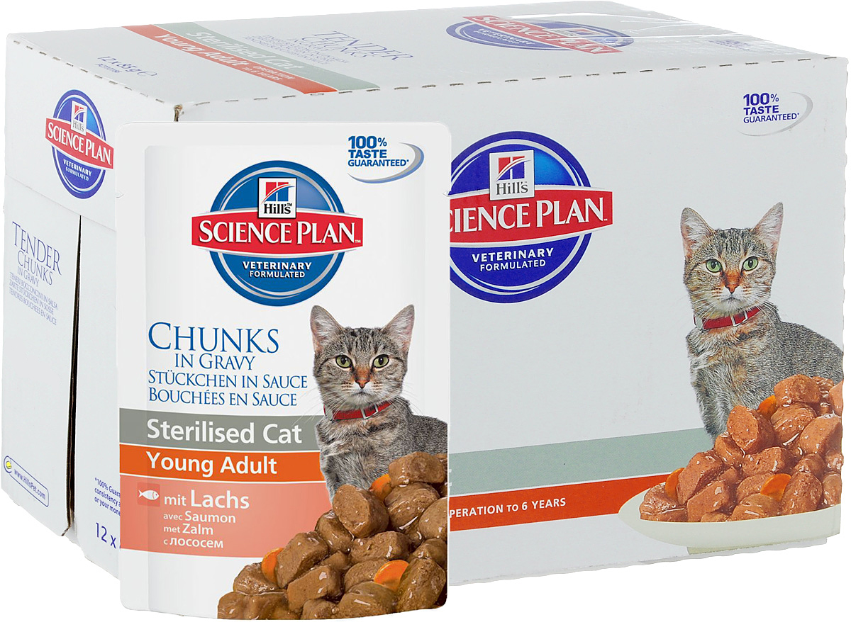 Консервы Hills Sterilised Cat Young Adult для стерилизованных кошек до 6 лет, с лососем, 85 г, 12 шт1942_12 Консервы Hills Sterilised Cat Young Adult для стерилизованных кошек до 6 лет, с лососем, 85 г, 12 шт1942_12Стерилизованные кошки в три раза более склонны к набору лишнего веса и образованию камней в мочевом пузыре. Консервы Hills Sterilised Cat Young Adult способствует гармоничному развитию и удовлетворяет специфические потребности стерилизованных кошек. Содержит комплекс антиоксидантов с клинически подтвержденным эффектом и уникальную формулу контроля веса. Ключевые преимущества: Уникальная формула контроля веса способствует сжиганию жира и укреплению мышц Контролируемые уровни минералов для поддержания здоровья мочевыводящих путей Легко усваиваемые ингредиенты для оптимального всасывания Ингредиенты высокого качества. 100% гарантии качества, консистенции и вкуса. Состав: мясо и пептиды животного происхождения, зерновые злаки, рыба и рыбные производные, экстракты растительного белка, производные растительного происхождения, различные виды сахаров, минералы, овощи, яйцо и его производные, масла и жиры. Анализ: белок 7,9%,...