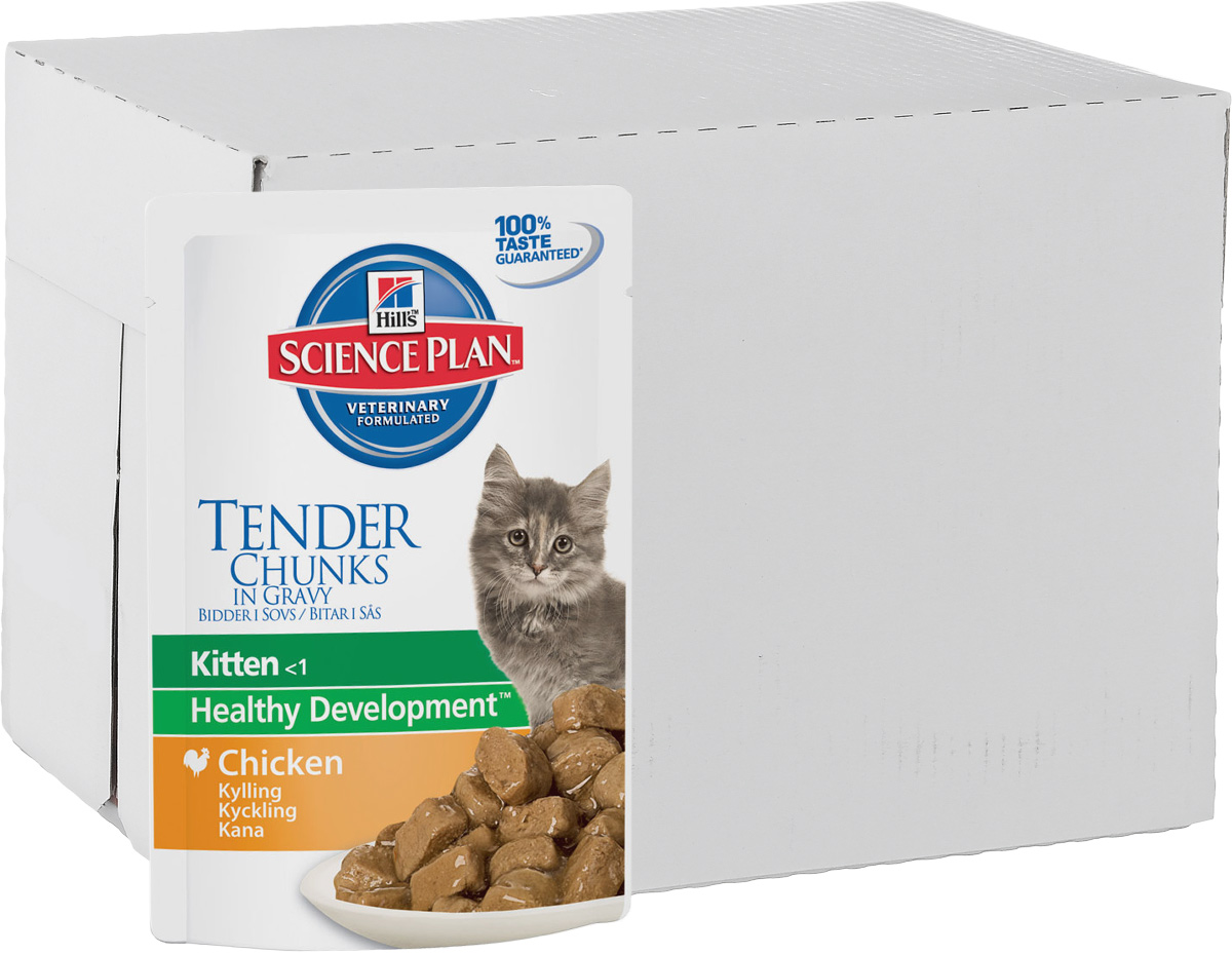 Консервы для котят Hills Healthy Development, с курицей, 85 г, 12 шт2112_12 Консервы для котят Hills Healthy Development, с курицей, 85 г, 12 шт2112_12Консервы для котят Hills Healthy Development - это полноценное, точно сбалансированное питание, приготовленное из ингредиентов высокого качества, без добавления красителей и консервантов. Каждый рацион Science Plan содержит эксклюзивный комплекс антиоксидантов с клинически подтвержденным эффектом для поддержки иммунной системы вашего питомца. Рекомендуется: - котятам после отъема от матери до 1 года, - беременным и кормящим кошкам. Во второй половине периода лактации котят можно начать кормить тем же рационом Hills Science Plan Kitten Healthy Development (Гармоничное развитие), которым кормят их мать - это облегчит процесс отъема от матери. Стерилизованных кошек старше 6 месяцев следует перевести на рацион Science Plan Sterilised Cat Young Adult. Не рекомендуется для длительного кормления взрослых кошек (кроме животных с повышенной потребностью в энергии). Ключевые преимущества: - Рационы Hills Science Plan Kitten Healthy...