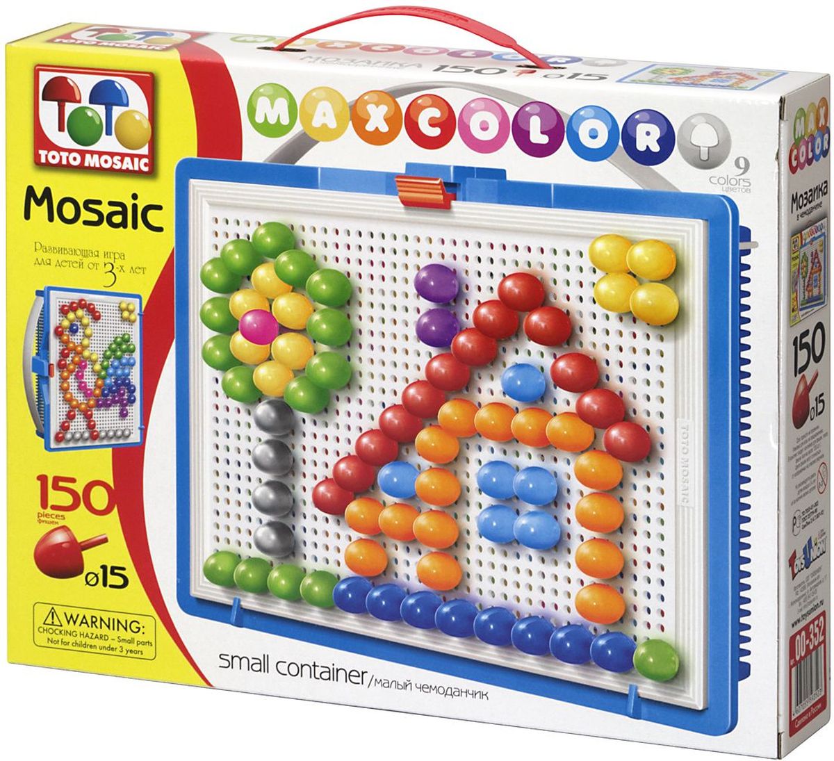 Toto Mosaic Мозаика Лесная избушка00-352 Toto Mosaic Мозаика Лесная избушка00-352Мозаика «MAXCOLOR» Smal container – яркая, увлекательная, развивающая игра для детей от 3-х лет и старше. Она способствует развитию творческих способностей ребенка, его воображения, внимания, усидчивости, умению доводить начатое дело до конца, а так же координации и моторики движения рук. Все эти качества делают мозаику незаменимым пособием для успешной подготовки ребят 3-5 лет к началу обучения в школе. Комплектация «MAXCOLOR» ФИШКИ Игра комплектуется фишками различного размера (o 20, o 15, o 10, o 5) округлой формы, которые удобно и приятно держать в руках, поэтому с ними справится даже самый крохотный малыш. Фишки o 20 рассчитаны на самых маленьких игроков. Так же, в этой серии имеются наборы, комплектуемые треугольными и квадратными фишками. Они рассчитаны на детей постарше. ПЛАТА Все фишки легко крепятся и легко снимаются с игрового поля – платы, которая позволяет малышу не ограничивать свои движения при складывании мозаики. Её оригинальная конструкция...