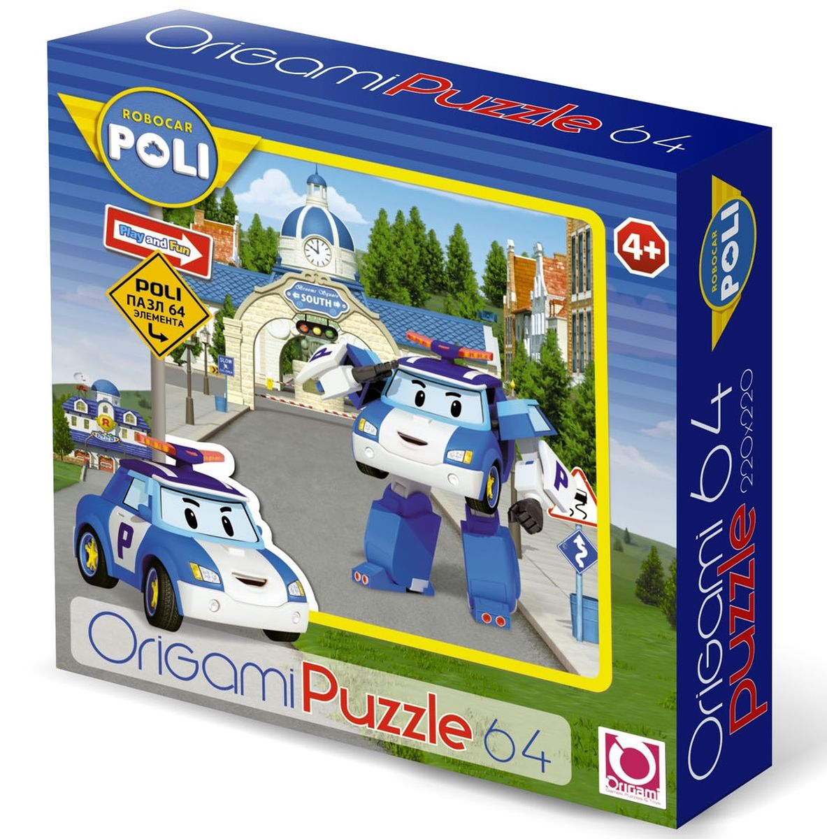 Оригами Пазл Robocar 64А 0590305903 Оригами Пазл Robocar 64А 0590305903Пазл на 64 детали. Собрая пазл, ребёнок в ненавязчивой игровой форме может развивать моторику рук и образное мышление. Составление пазла станет развивающим досугом для малыша и подарит хорошее настроение. Размер пазла 22х22. Рекомендуемый возраст 3+.