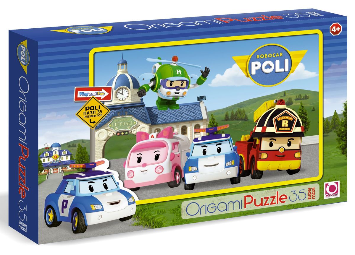 Оригами Пазл Robocar Poli 0026900269 Оригами Пазл Robocar Poli 0026900269Макси-пазл Робокар на 35 деталей. Собирая пазл, ребёнок узнает как вести себя на улице вблизи дорожного полотна , в игровой форме узнает правила дорожного движения, это очень интересный и познавательный пазл. Размер пазла 33х46 см. Рекомендуемый возраст 3+.