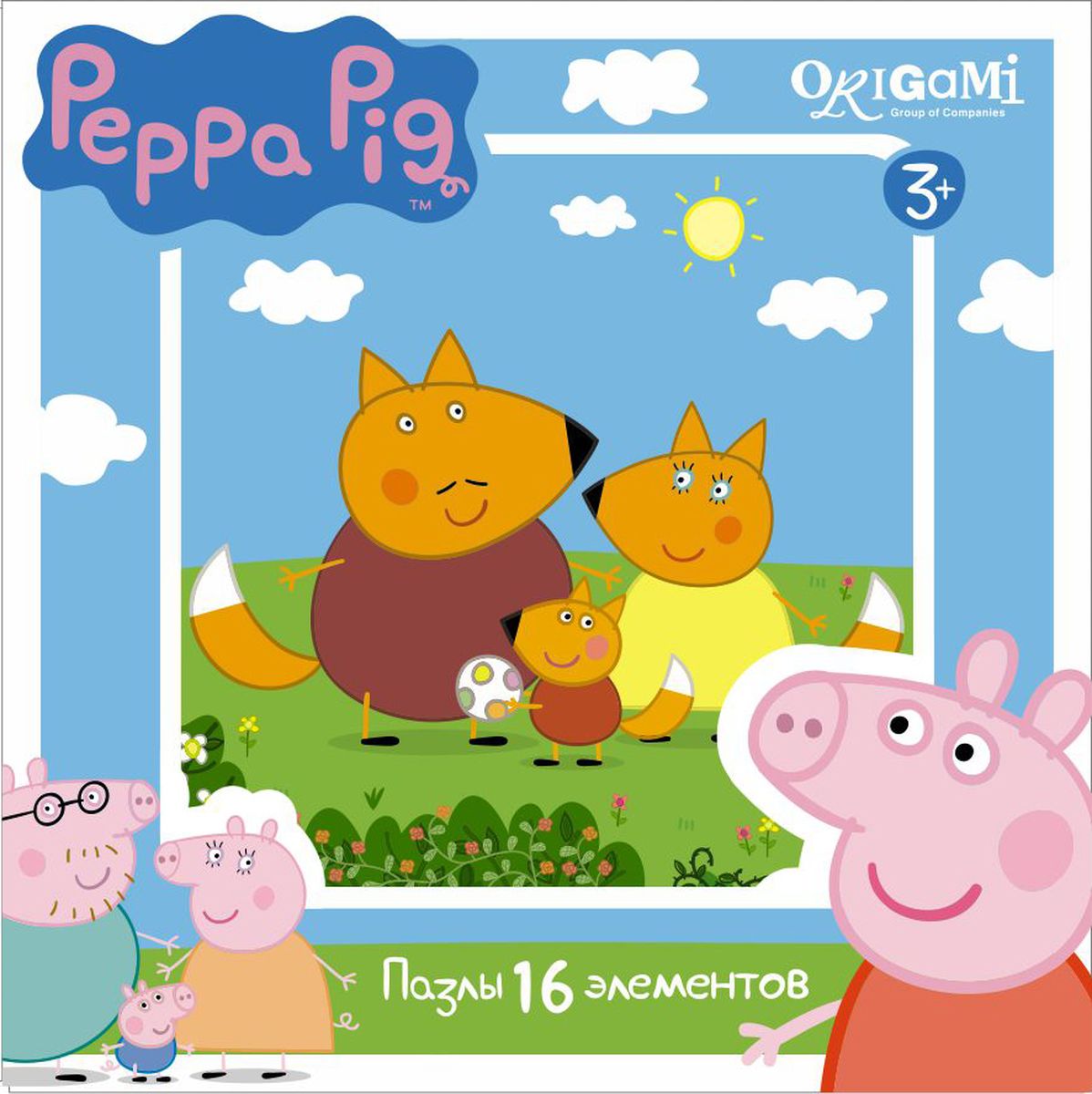 Оригами Пазл Peppa Pig 16A 0157901579 Оригами Пазл Peppa Pig 16A 0157901579Пазл Peppa Pig на 16 деталей. Пазл за пазлом ребёнок будет узнавать о весёлых приключениях Свинки Пеппы. Составление пазла станет развивающим досугом для малыша, т.к. тренирует пространственное мышление, моторику рук, а так же подарит хорошее настроение.