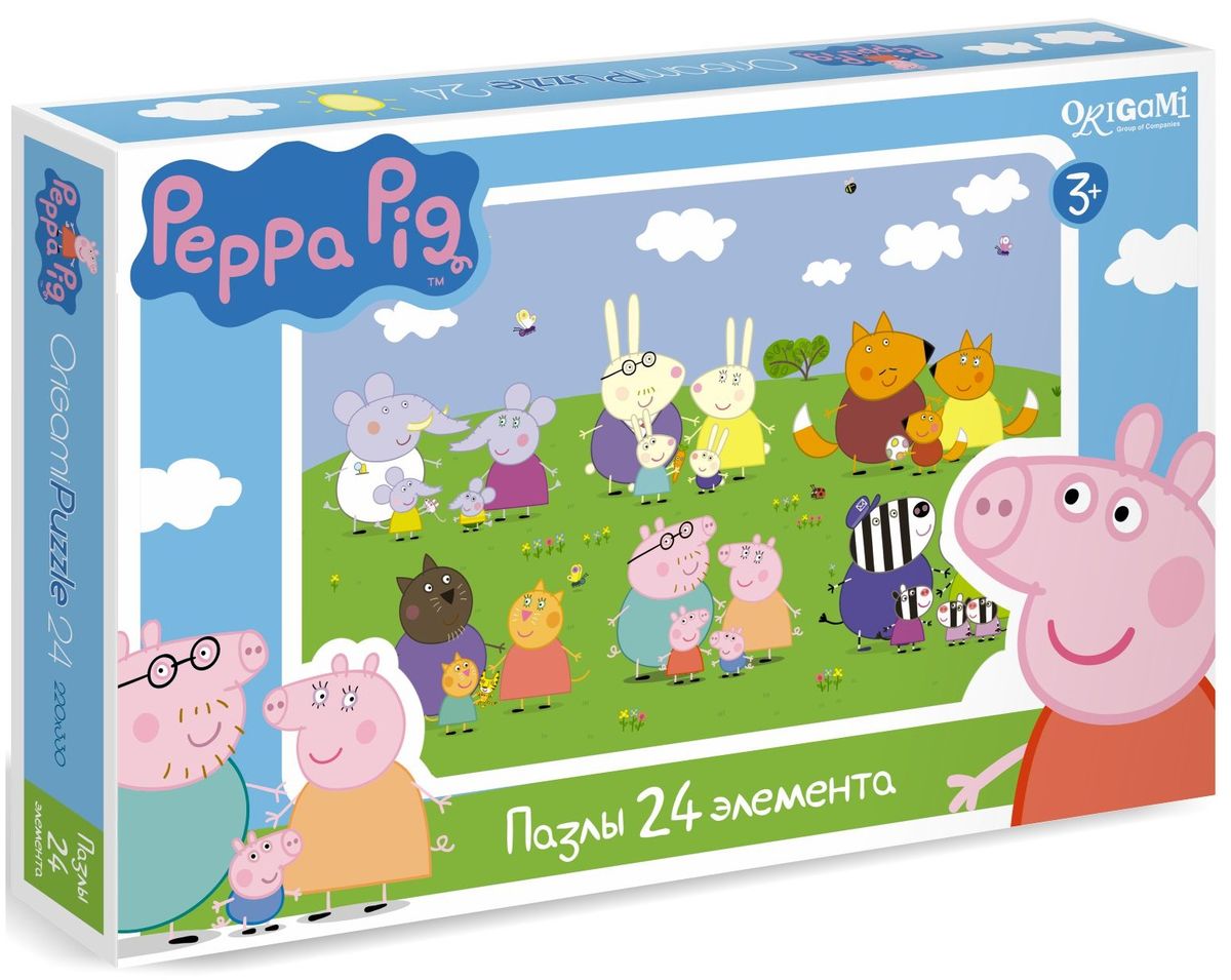 Оригами Пазл Peppa Pig 24A 0157001570 Оригами Пазл Peppa Pig 24A 0157001570Пазл Peppa Pig на 24 деталей. Пазл за пазлом ребёнок будет узнавать о весёлых приключениях Свинки Пеппы. Составление пазла станет развивающим досугом для малыша, т.к. тренирует пространственное мышление, моторику рук, а так же подарит хорошее настроение.
