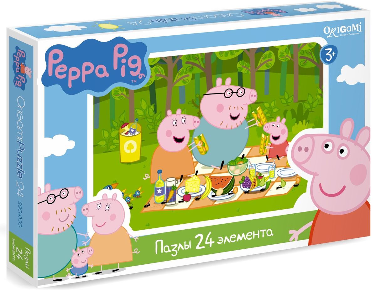 Оригами Пазл Peppa Pig 24А 0157101571 Оригами Пазл Peppa Pig 24А 0157101571Пазл Peppa Pig на 24 деталей. Пазл за пазлом ребёнок будет узнавать о весёлых приключениях Свинки Пеппы. Составление пазла станет развивающим досугом для малыша, т.к. тренирует пространственное мышление, моторику рук, а так же подарит хорошее настроение.