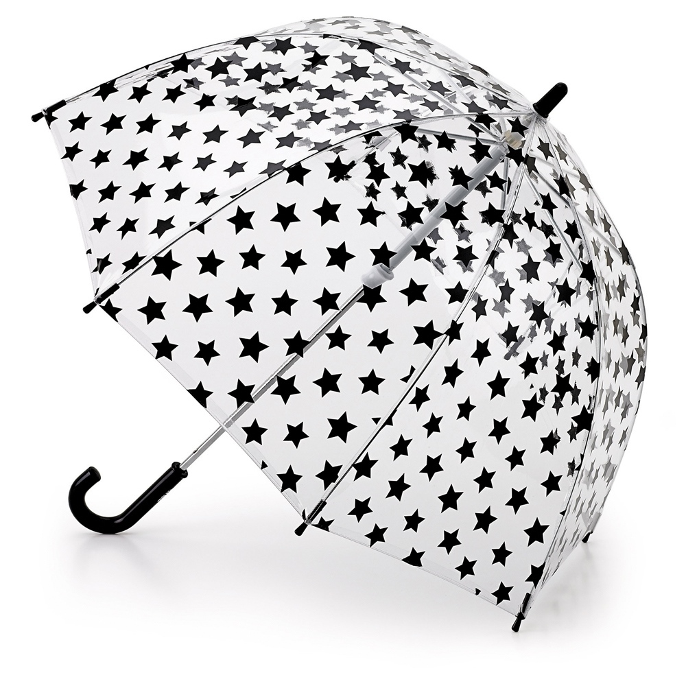 Зонт детский Fulton, расцветка: черные звездочки. C605-2093 BlackStarC605-2093 BlackStar Зонт детский Fulton, расцветка: черные звездочки. C605-2093 BlackStarC605-2093 BlackStarСимпатичный прозрачный зонтик в форме купола с ярким узором обязательно понравится Вашему ребенку! Специальная безопасная и надежная технология открывания и закрывания. Модная форма купола. Зонт отлично защищает от дождя, и при этом он абсолютно прозрачен. Прочный ветроустойчивый каркас из фибергласса. Длина в сложенном виде 68,5 см, диаметр купола 65 см