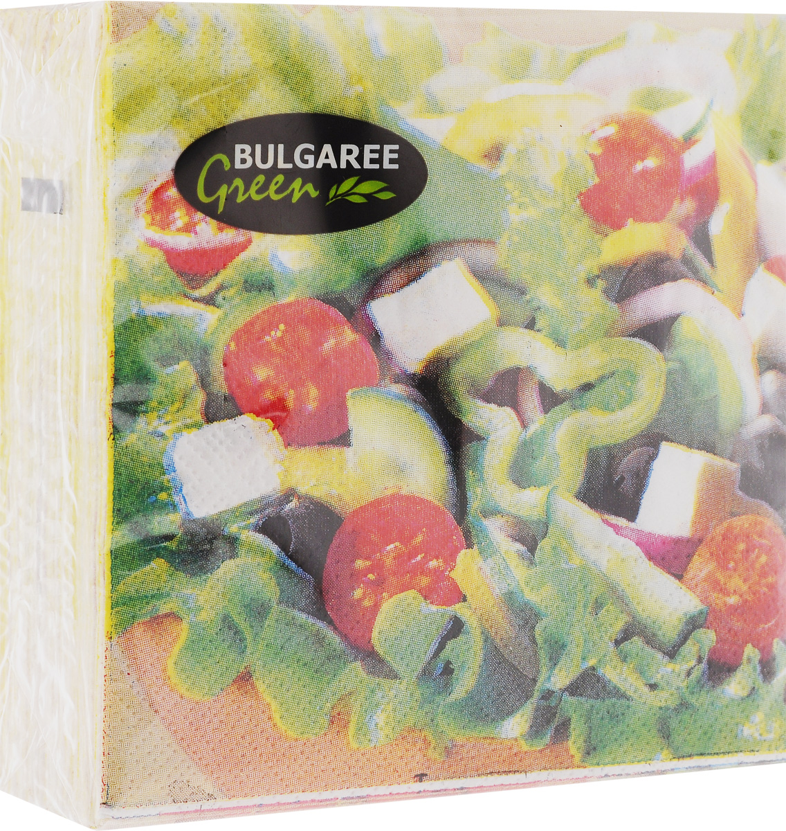 Салфетки бумажные Bulgaree Green Греческий салат, двухслойные, 24 х 24 см, 50 шт1000210_Греческий салат Салфетки бумажные Bulgaree Green Греческий салат, двухслойные, 24 х 24 см, 50 шт1000210_Греческий салатДекоративные двухслойные салфетки Bulgaree Green Греческий салат выполнены из 100% целлюлозы европейского качества и оформлены ярким рисунком. Изделия станут отличным дополнением любого праздничного стола. Они отличаются необычной мягкостью, прочностью и оригинальностью. Размер салфеток в развернутом виде: 24 х 24 см.
