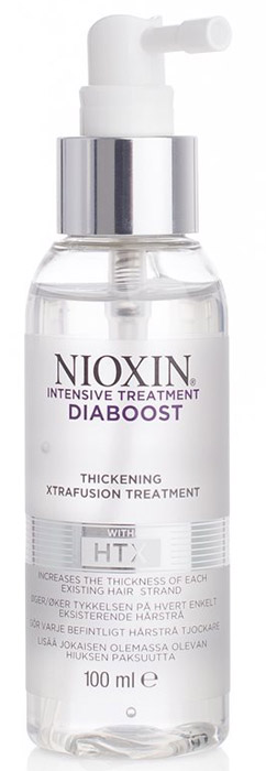 Nioxin Эликсир для создания прикорневого объема и увеличения диаметра волос Diaboost, 100 мл81439005 Nioxin Эликсир для создания прикорневого объема и увеличения диаметра волос Diaboost, 100 мл81439005Эликсир Diaboost от компании Nioxin обеспечивает мгновенное увеличение диаметра каждого волоса, визуально увеличивая общий объем волос. Эликсир был разработан на основе инновационной технологии для создания прикорневого объема и предназначен специально для людей с тонкими волосами и небольшим объемом причёски. Средство делает волосы гибкими, эластичными и послушными, успешно устраняя проблему ломкости волос. В состав эликсира входят следующие активные компоненты: - кофеин нормализует и сохраняет необходимое количество влаги в структуре каждого волоса; является незаменимым компонентом для эффективной стимуляции роста волос; - пантенол уплотняет каждый волос, осуществляет интенсивное увлажнение кожи головы; - ниацинамид повышает тонус волос, способствует улучшению структуры, создает защиту волос от агрессивных воздействий внешних факторов. Результат применения эликсира Nioxin Diaboost заметен уже после первого использования средства. ...