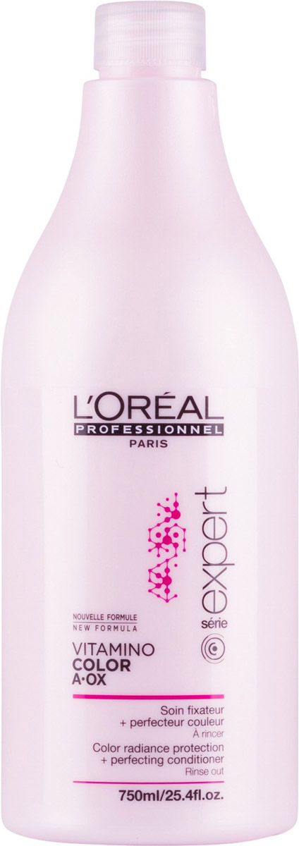 LOreal Professionnel Смываемый уход-фиксатор цвета Expert. Vitamino Color AOX, 750 млE0714724 LOreal Professionnel Смываемый уход-фиксатор цвета Expert. Vitamino Color AOX, 750 млE0714724Уход-фиксатор от LOreal Professionnel Expert. Vitamino Color AOX закрепляет цвет изнутри волос, интенсивно питает их. Средство обогащено керамидами, витаминами и микроэлементами. Фиксатор цвета не только сохраняет цвет ваших волос, но и обеспечивает волосам ухоженный вид, придаёт блеск, делает их мягкими и эластичными, облегчает расчёсывание. Система Hydro-resist, лежащая в основе средства, препятствует вымыванию цвета водой, в то время как молекула Incell делает волосы сильными, густыми за счёт того, что укрепляет клеточную структуру волос. Результат – сильные, красивые и здоровые волосы, сохраняющие насыщенный и яркий цвет в течение долгого времени. Товар сертифицирован.