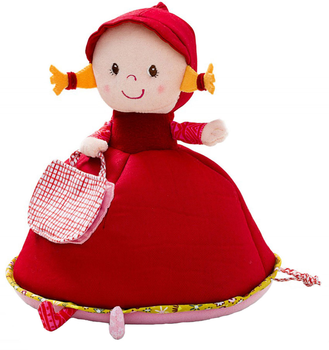 Lilliputiens Копилка музыкальная Красная Шапочка86605 Lilliputiens Копилка музыкальная Красная Шапочка86605Музыкальная копилка Lilliputiens Красная Шапочка станет не только полезным аксессуаром, который научит ребенка беречь денежки, но и чудесным украшением детской комнаты! Она надежно сохранит монетки в своей сумочке! Когда монетка опускается в отверстие, начинает звучать мелодия: Dont Worry, Be Happy. Работает от 2 батареек типа LR44 (замене не подлежат). Игрушка изготовлена из прочных и безопасных материалов.