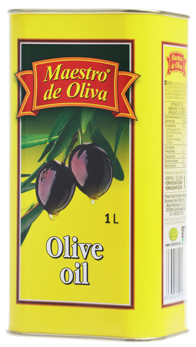 Maestro de Oliva масло оливковое, 1 л1650007/1 Maestro de Oliva масло оливковое, 1 л1650007/1Оливковое рафинированное масло Maestro de Oliva с добавлением масла нерафинированного. Оливковое масло от Maestro de Oliva - известный и качественный продукт, отмеченный как специалистами, так и обычными потребителями. Масло под этой маркой на протяжении 13 последних лет выигрывало разные престижные премии и награды, как Товар года, а также награждено двумя звездами отличного вкуса престижного конкурса продуктов питания, организованного Международным институтом вкуса и качества в Брюсселе Superior award taste.