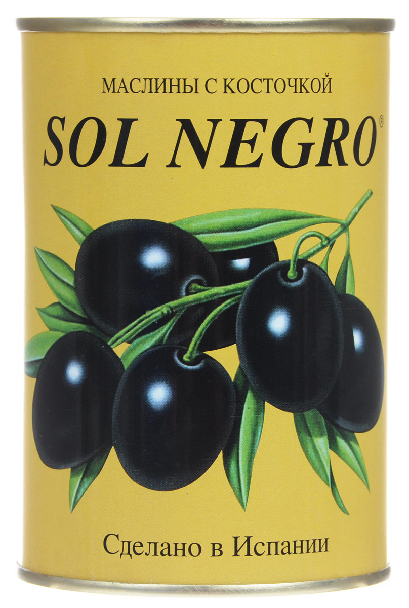 Sol Negro маслины черные с косточкой, 480 г0720001 Sol Negro маслины черные с косточкой, 480 г0720001Превосходные черные маслины Sol Negro с косточкой. Оливки и маслины Sol Negro - давно знакомый потребителям бренд, один из лидеров в данной категории продуктов.