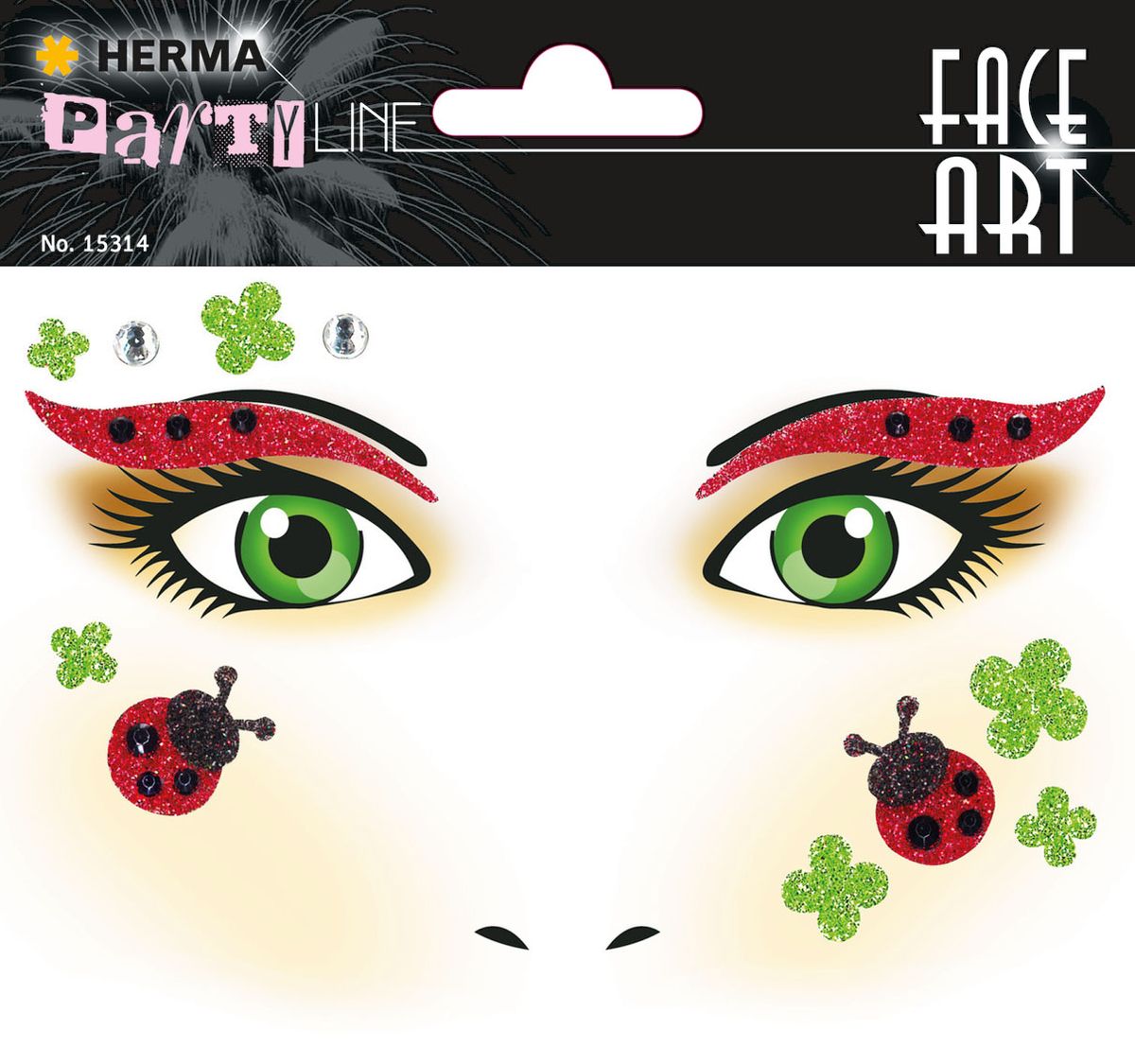 Herma Наклейки на лицо Face Art Glueckskaefer (Божья коровка)15314 Herma Наклейки на лицо Face Art Glueckskaefer (Божья коровка)15314Face Art (фэйсарт) – это новое направления творчества и искусства. В последнее время фэйсарт стал достаточно популярным и востребованным направлением творчества. Что такое - фэйс арт, это искусство рисования разноцветными красками на лице. Face Art decor от Herma - это серия наклеек для фэйс арта с наиболее популярными мотивами. Face Art decor от Herma - это гламурно, стильно и ярко! Наклейки прошли дерматологические испытания. Инструкция: 1. Аккуратно снимите наклейку и наклейте на лицо. 2. Можно завершить образ с помощью макияжа. 3. Наклейка легко снимается, аккуратно удалите наклейку с лица и умойте лицо водой. 4. Не подходит для чувствительной кожи.
