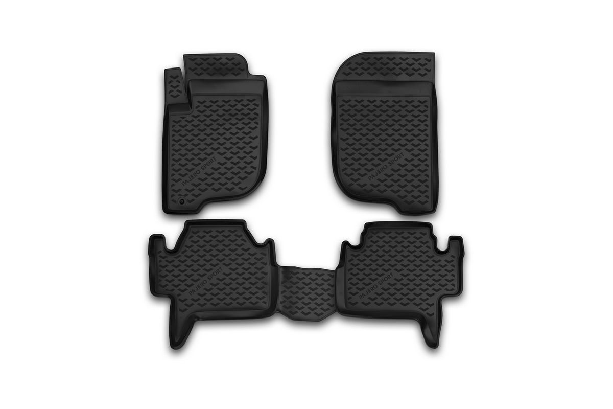Набор автомобильных ковриков Novline-Autofamily для Mitsubishi Pajero Sport 2008-2012, 2012-, в салон, 4 штBI.001.025 Набор автомобильных ковриков Novline-Autofamily для Mitsubishi Pajero Sport 2008-2012, 2012-, в салон, 4 штBI.001.025Набор автомобильных ковриков Novline-Autofamily, изготовленный из полиуретана, состоит из 4 ковриков, которые учитывают все особенности каждой модели автомобиля и полностью повторяют контуры пола. Полиуретановые автомобильные коврики для салона произведены из высококачественного материала, который держит форму, прочный и не пачкает обувь. Коврики в салон не только улучшат внешний вид салона вашего автомобиля, но и надежно уберегут его от пыли, грязи и сырости, а значит, защитят кузов от коррозии. Полиуретановые коврики для автомобиля гладкие, приятные и не пропускают влагу. Ковры для автомобилей надежно крепятся на полу и не скользят, что очень важно во время движения. Чистятся коврики очень просто: как при помощи автомобильного пылесоса, так и различными моющими средствами. Набор подходит для Mitsubishi Pajero Sport 2008-2012, 2012 и позднее годов выпуска.