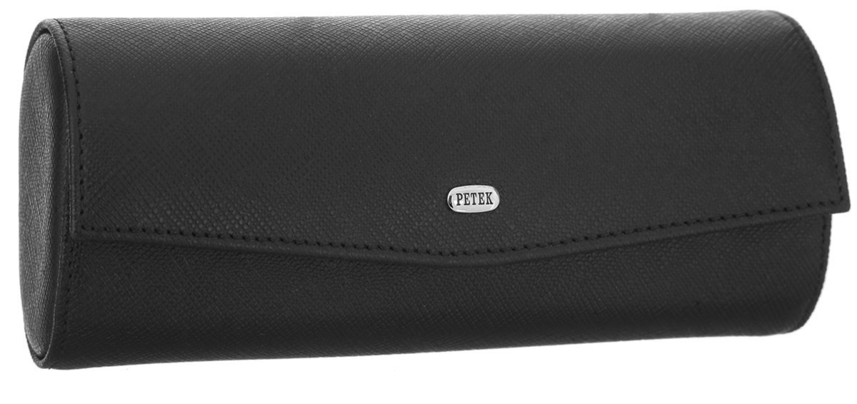 Футляр для очков Petek 1855, цвет: черный. 694.224.01694.224.01 Black Футляр для очков Petek 1855, цвет: черный. 694.224.01694.224.01 BlackСтильный футляр для очков Petek 1855 изготовлен из натуральной кожи с фактурной поверхностью. Изделие закрывается на клапан с магнитной кнопкой. Клапан оформлен металлической пластиной с гравировкой в виде названия бренда. Внутренняя поверхность изделия выполнена из бархатистой ткани, что позволит защитить очки от механических повреждений. Футляр упакован в фирменную коробку. Практичный аксессуар прекрасно дополнит ваш образ.