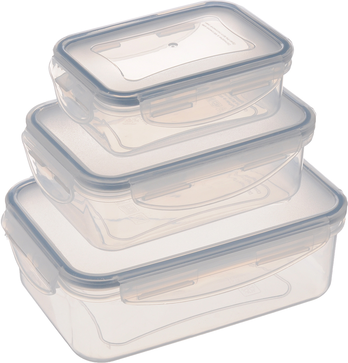 Контейнер Tescoma Freshbox, 3 шт892090 Контейнер Tescoma Freshbox, 3 шт892090Набор пластиковых контейнеров Tescoma Freshbox подходит для переноски и хранения любых продуктов питания. Благодаря многообразию объемов, вы можете подобрать свой. Изделия абсолютно герметичны, способны выдержать сильные перепады температур. Пластик и силикон, из которых изготовлены контейнеры, переносят экстремальные температурные режимы в диапазоне от -18°C до +110°C. Такие контейнеры оптимально сохраняют вкус, аромат и внешний вид продуктов. Подходят для холодильника, морозильных камер, микроволновой печи и посудомоечной машины. Размер контейнеров (с учетом крышек): 12,5 х 8,5 х 4 см; 15,5 х 10,5 х 5,3 см; 18,5 х 13 х 6,8 см. Объем контейнеров: 200 мл; 500 мл: 1 л.
