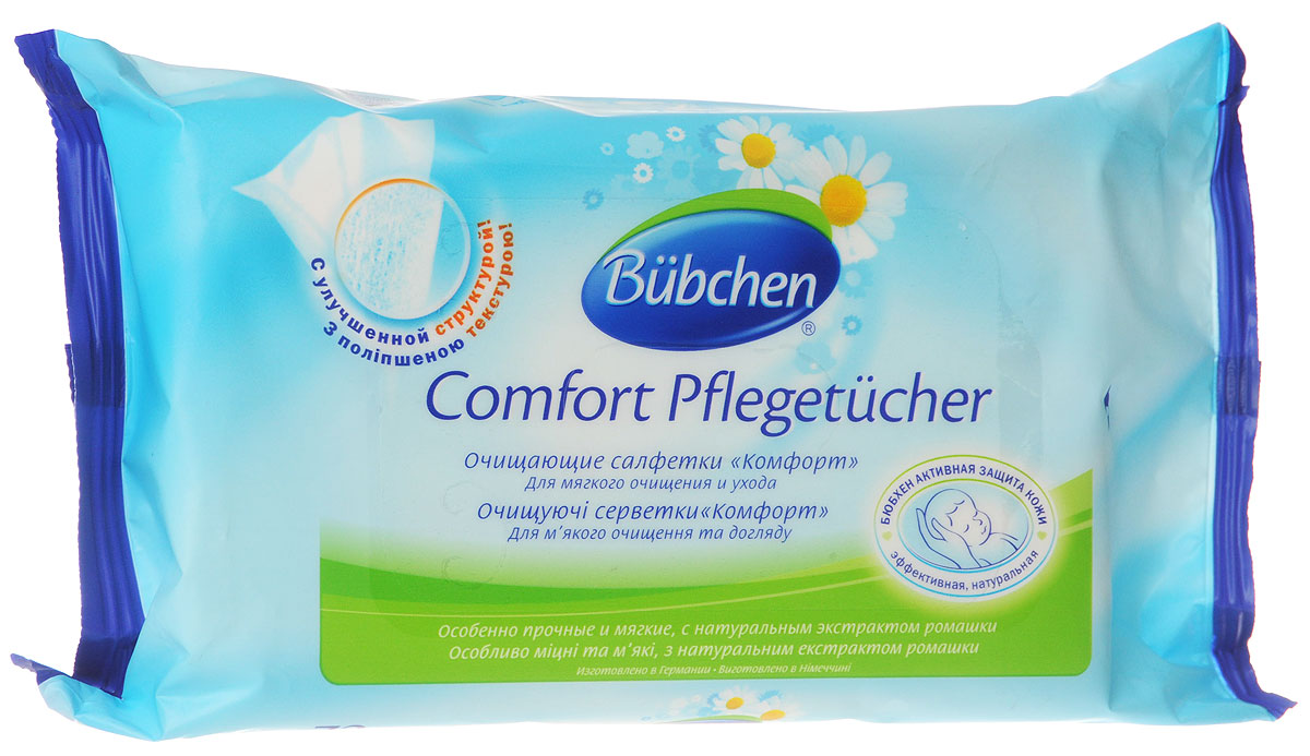 Bubchen Влажные салфетки Комфорт с экстрактом ромашки 72 шт