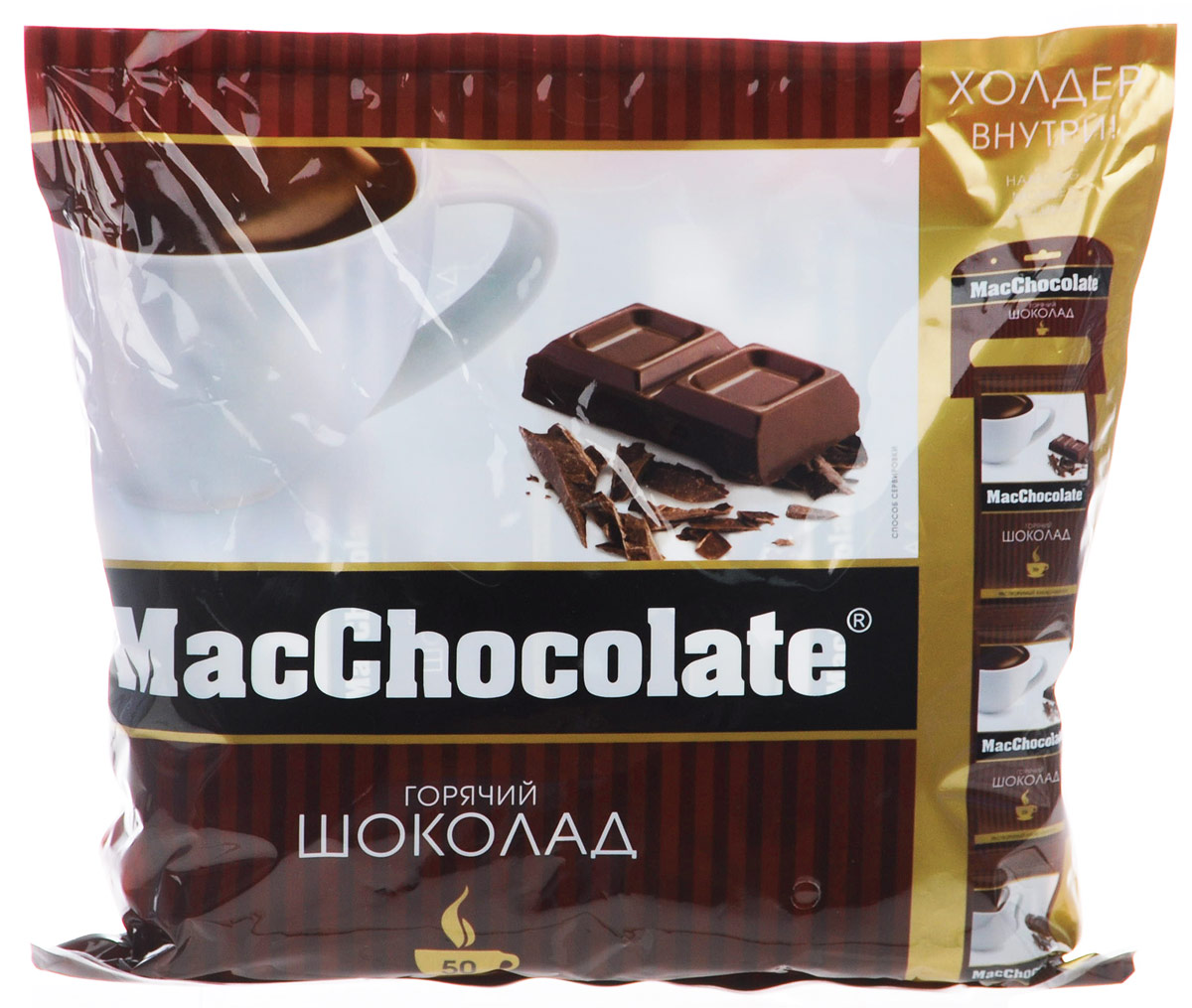 MacChocolate горячий шоколад , 50 шт8887290102018 MacChocolate горячий шоколад , 50 шт8887290102018MacChocolate - это растворимый горячий шоколад высокого качества, который содержит натуральный какао-порошок и отличается насыщенным вкусом и ароматом. Окунитесь в водоворот простых удовольствий с MacChocolate! Изготовленный из вкуснейшего какао в идеальных пропорциях с сахаром и сливками, MacChocolate с классическим вкусом - это лучшее, что вы можете приготовить за пару секунд!