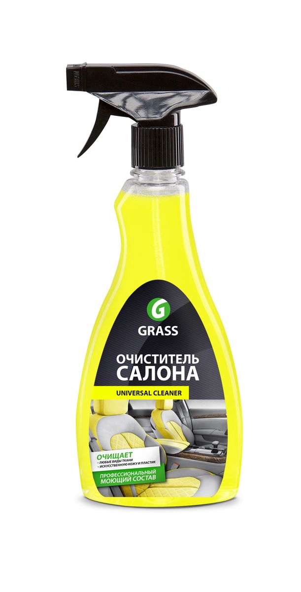 Очиститель салона Grass Universal Cleaner, 500 мл112105 Очиститель салона Grass Universal Cleaner, 500 мл112105Очиститель Grass Universal Cleaner имеет универсальный моющий состав для очистки салона автомобиля от любых загрязнений. Подходит для чистки любых видов ткани, искусственной кожи, пластика. Разводится с водой из расчета 50-100 г/л. Товар сертифицирован.