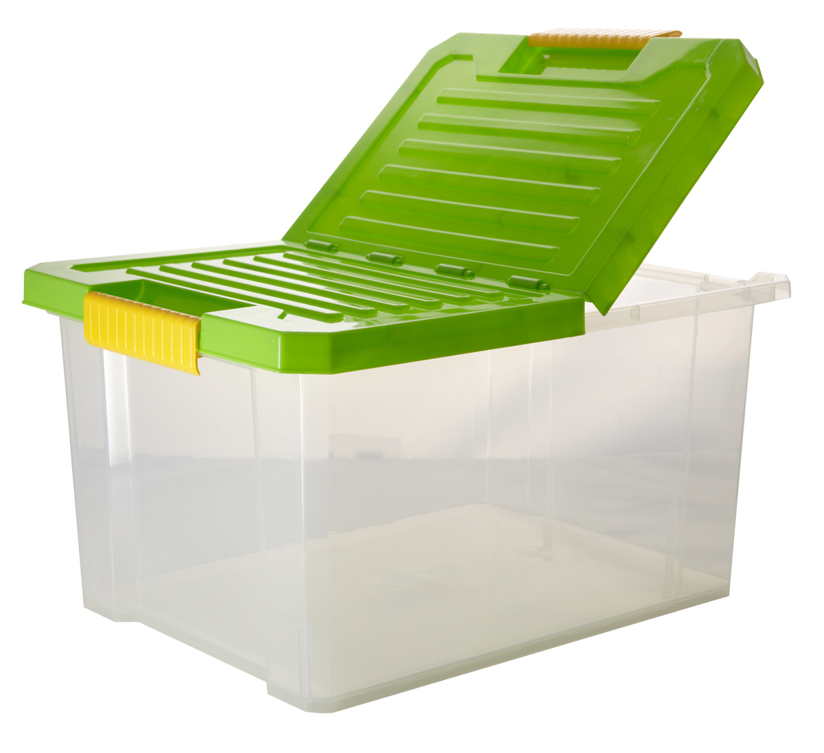 Ящик для хранения BranQ Unibox, цвет: зеленый, прозрачный, 17 лBQ2562ЗЛПР Ящик для хранения BranQ Unibox, цвет: зеленый, прозрачный, 17 лBQ2562ЗЛПРУниверсальный ящик для хранения BranQ Unibox, выполненный из прочного пластика, поможет правильно организовать пространство в доме и сэкономить место. В нем можно хранить все, что угодно: одежду, обувь, детские игрушки и многое другое. Прочный каркас ящика позволит хранить как легкие вещи, так и переносить собранный урожай овощей или фруктов. Изделие оснащено складной крышкой, которая защитит вещи от пыли, грязи и влаги. Эргономичные ручки-защелки, позволяют переносить ящик как с крышкой, так и без нее.