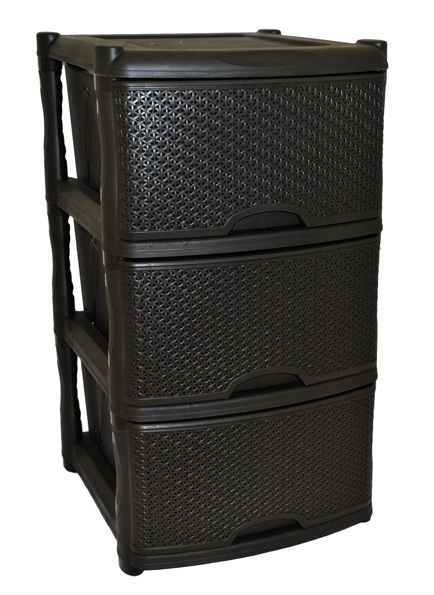 Комод BranQ Natural Style, цвет: венге, 3 секции. BQ3772ВНГBQ3772ВНГ Комод BranQ Natural Style, цвет: венге, 3 секции. BQ3772ВНГBQ3772ВНГКомод BranQ Natural Style изготовлен из высококачественного пластика. Ящики оформлены уникальным дизайном под ротанг. Комод предназначен для хранения различных вещей и состоит из трех вместительных выдвижных секций. Такой оригинальный комод надежно защитит вещи от загрязнений, пыли и моли, а также позволит вам хранить их компактно и с удобством. Стильный дизайн комода дополнит интерьер комнаты.