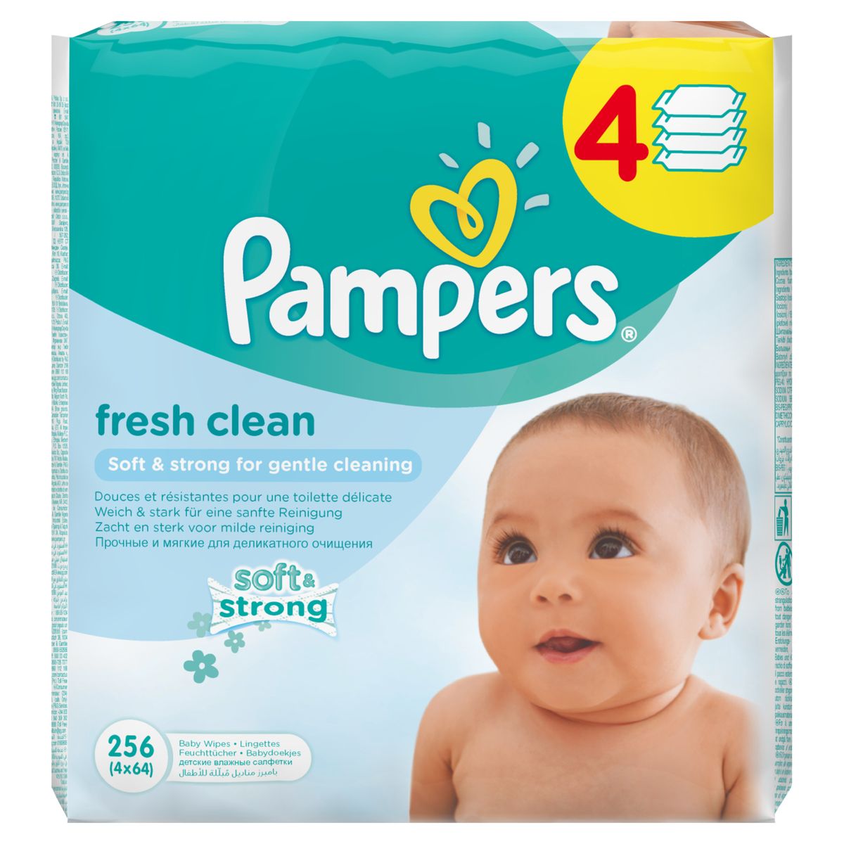 Pampers Детские влажные салфетки Baby Fresh Clean 256 штPA-81551132 Pampers Детские влажные салфетки Baby Fresh Clean 256 штPA-81551132Прочные и мягкие влажные салфетки Pampers Baby Fresh Clean для деликатного очищения. Каждый малыш нуждается в нежном очищении, именно поэтому влажные салфетки Pampers Baby Fresh с дополнительным увлажнением позволяют бережно заботиться о детской коже. Благодаря своей уникальной мягкой текстуре SoftGrip, они очищают кожу малыша еще нежнее, чем раньше, поддерживая естественный уровень pH, облегчая мамам смену подгузника. Не бойтесь сюрпризов с Pampers Baby Fresh! Дерматологически протестированы. С новым освежающим ароматом. Товар сертифицирован.