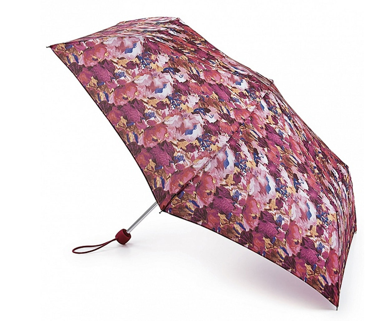 Зонт женский Fulton Superslim, механический, 3 сложения, цвет: мультиколор. L553-2934L553-2934 BlurredFloralPink Зонт женский Fulton Superslim, механический, 3 сложения, цвет: мультиколор. L553-2934L553-2934 BlurredFloralPinkСтильный механический зонт Fulton Superslim в 3 сложения даже в ненастную погоду позволит вам оставаться элегантной. Облегченный каркас зонта выполнен из 6 спиц из фибергласса и алюминия, стержень также изготовлен из алюминия, удобная рукоятка - из пластика. Купол зонта выполнен из прочного полиэстера. В закрытом виде застегивается хлястиком на липучке. Яркий оригинальный принт поднимет настроение в дождливый день. Зонт механического сложения: купол открывается и закрывается вручную до характерного щелчка. На рукоятке для удобства есть небольшой шнурок, позволяющий надеть зонт на руку тогда, когда это будет необходимо. К зонту прилагается чехол, который застегивается на липучку. Чехол оформлен металлическим элементом с названием бренда. Такой зонт компактно располагается в кармане, сумочке, дверке автомобиля.